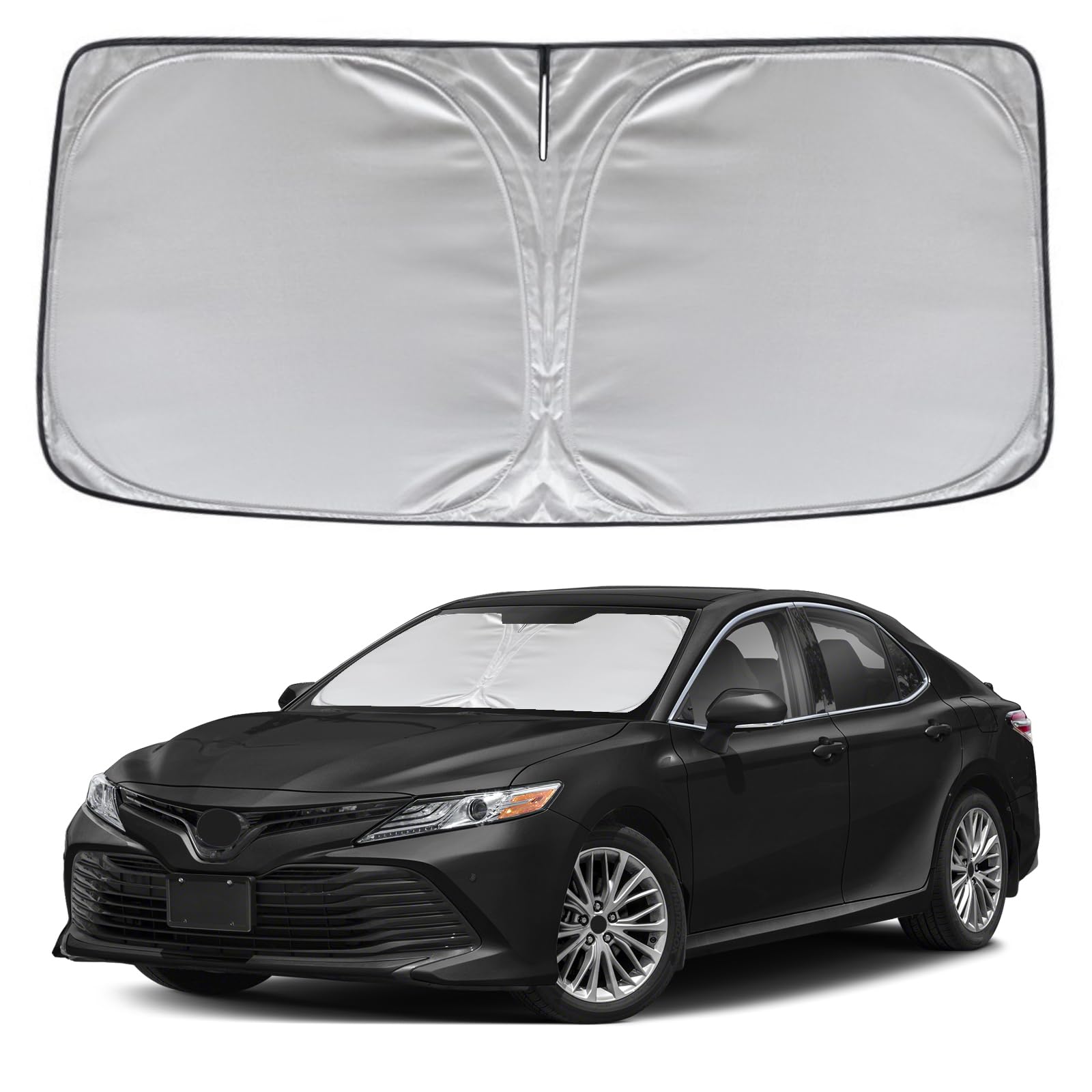Kayzt Windshield Sun Shade For Toyota Camry 2018-2024 Le Xle Hybrid Se Xse Sedan Foldable Sunshade Front Window Custom Fit Acces