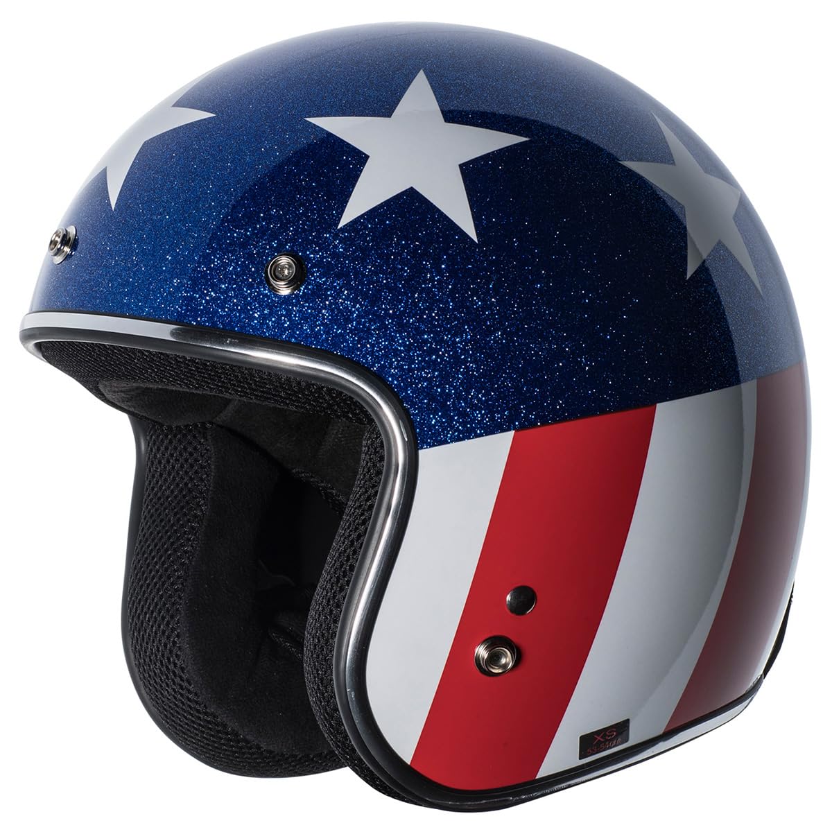 Torc T50/Del Mar Open Face 3/4 Motorcycle Helmet With Color/Graphic Dot Approved (Gloss White Captain, Small)