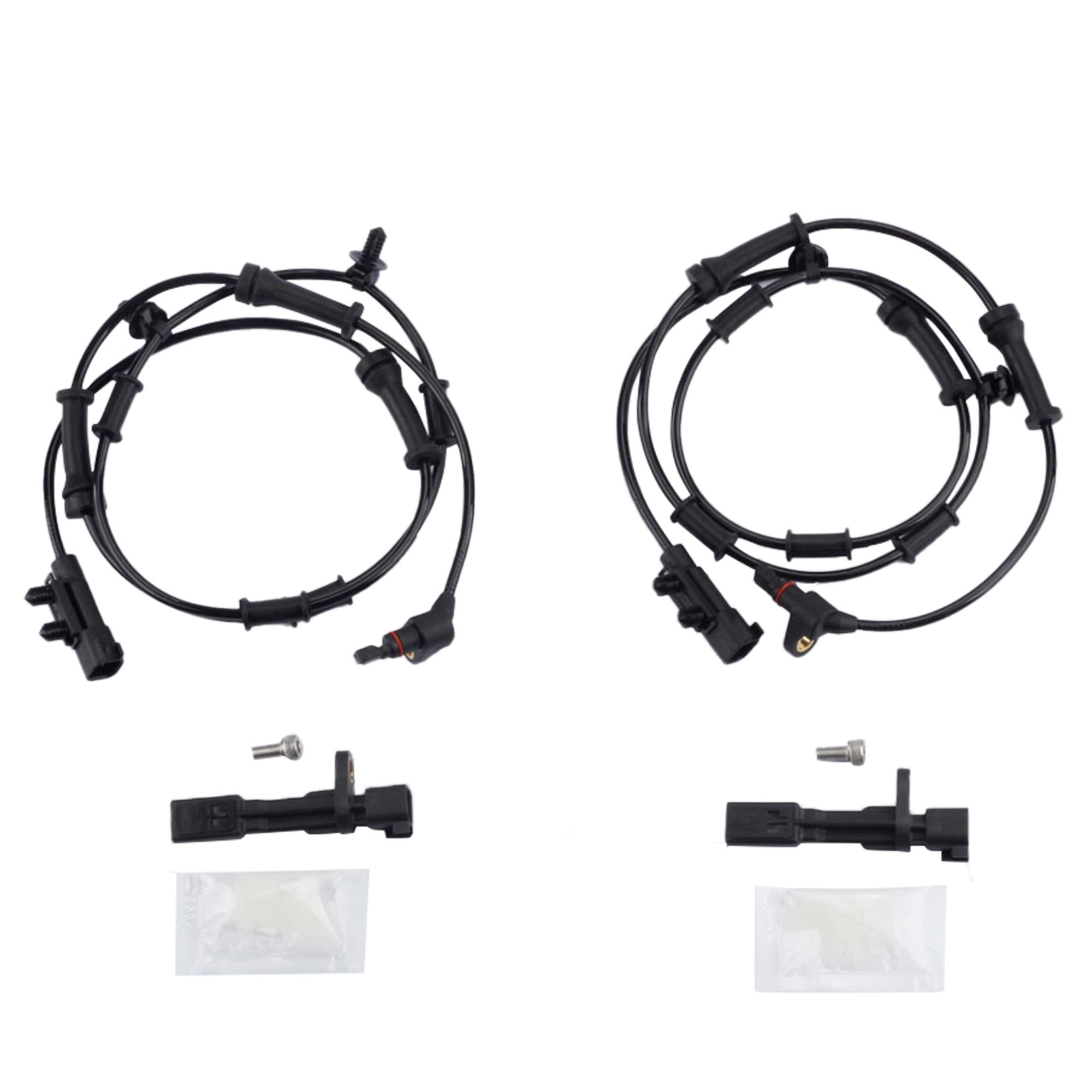 Dasbecan Front And Rear Abs Wheel Speed Sensor Compatible With Jeep Wrangler 3.6L 2012-2017,Jeep Wrangler 3.8L 2007-2011 Replace
