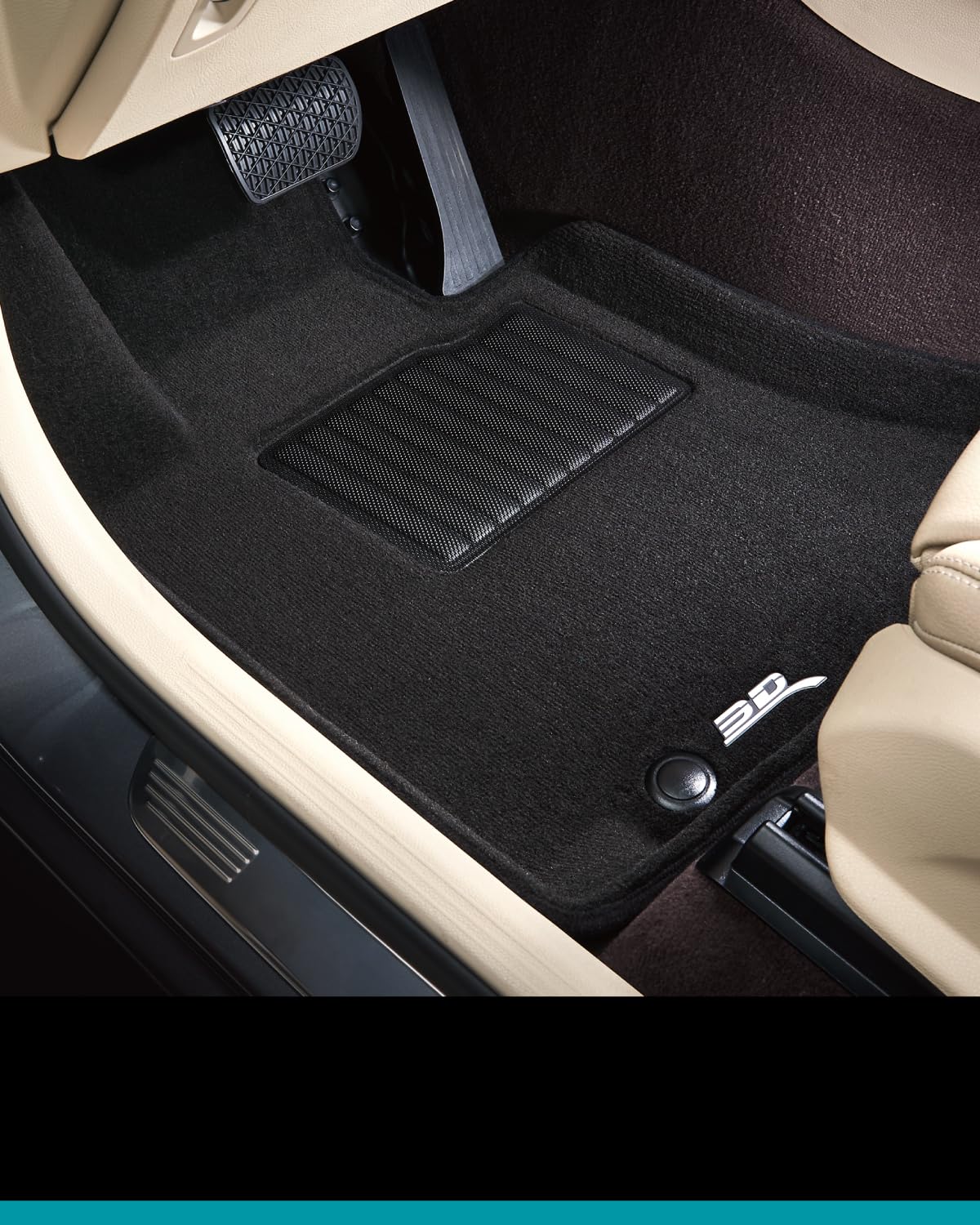 3D Maxpider Custom Fit Elegant Floor Mat (Black) Compatible With Tesla Model Y 2020 - Full Set