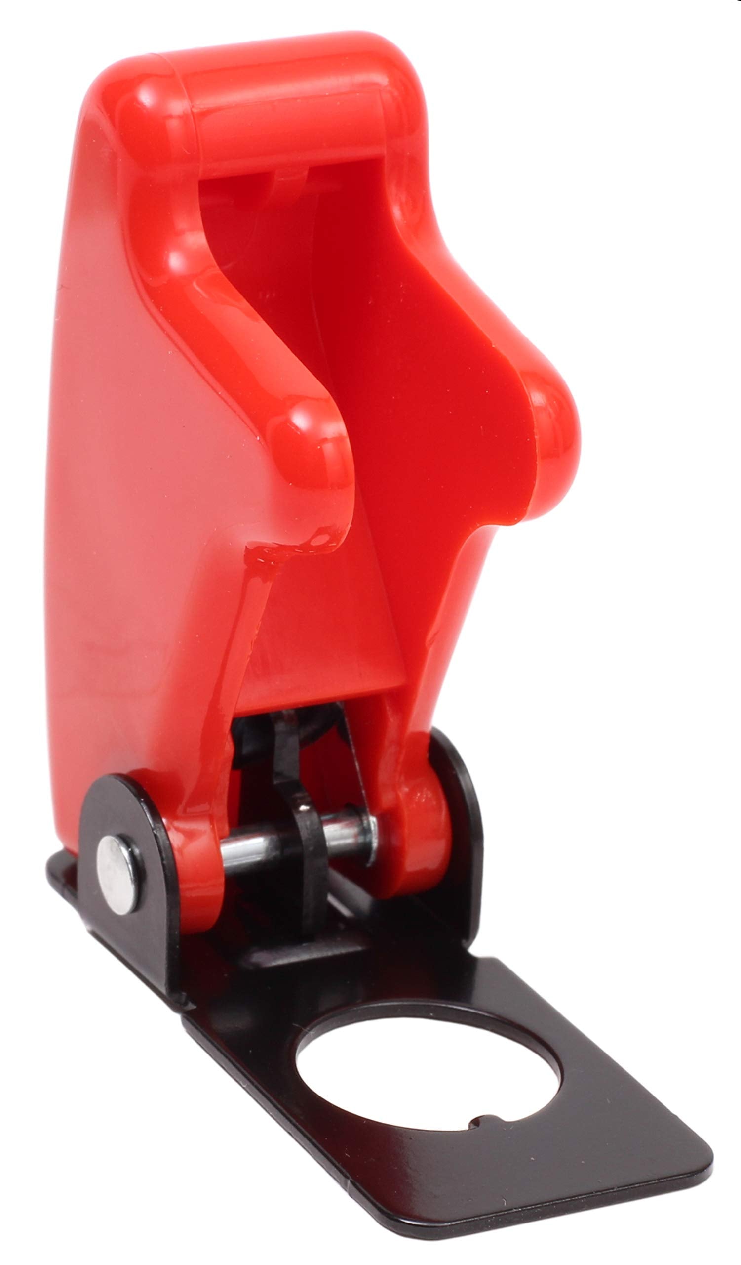 Fastronix Spst On-Off Heavy Duty Ac/Dc 20A Toggle Switch With Red Aircraft Safety Cover