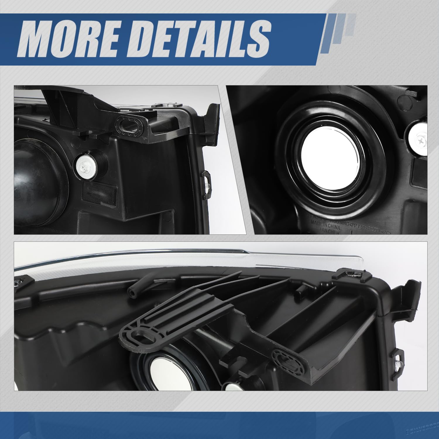 Auto Dynasty Headlights Assembly Compatible With 2007-2014 Chevy Silverado 1500, Driver And Passenger Side Halogen Headlamps Rep