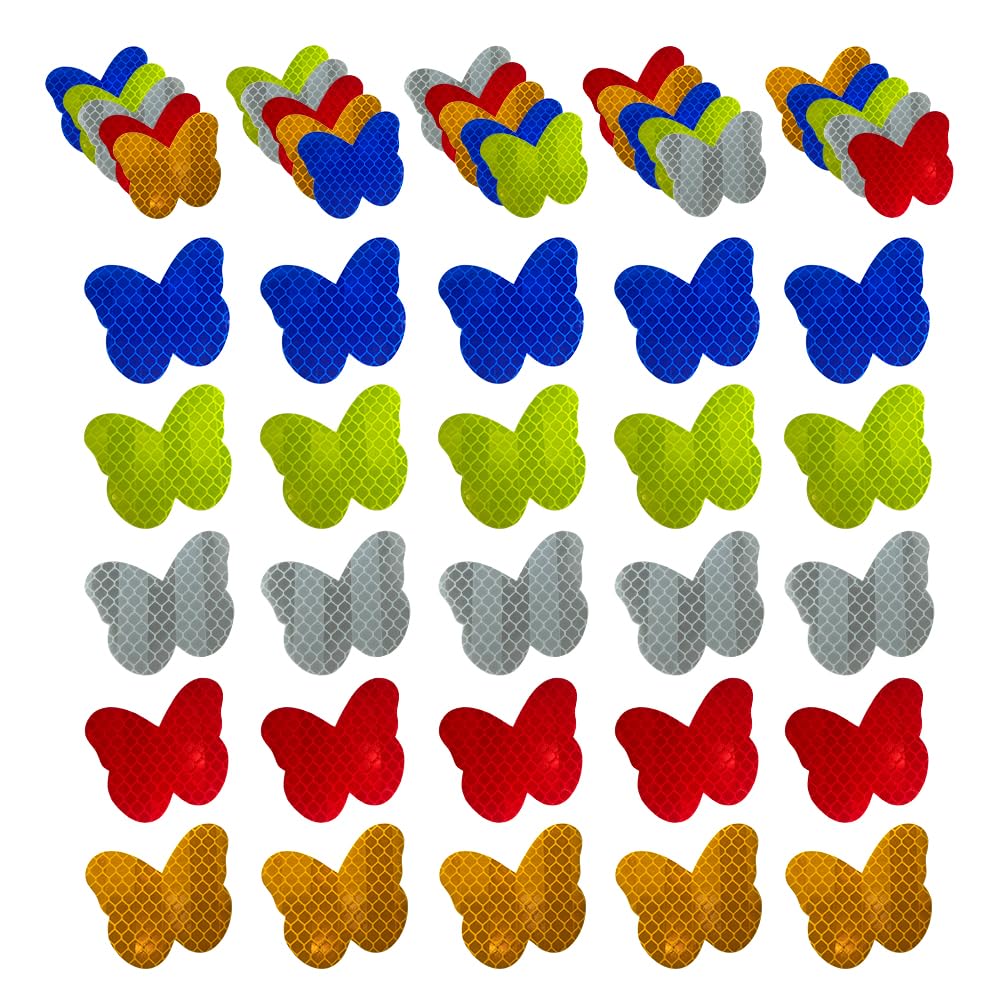 50Pcs Warning Reflective Stickers, Reflective Decals Waterproof Reflector Tapes Safety Reflective Stickers Night Visibility Adhe