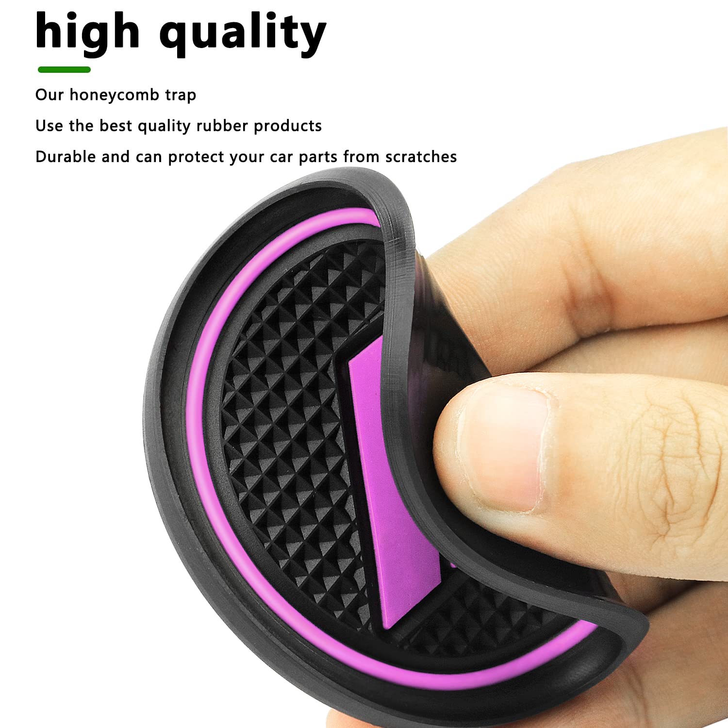 Custom Fit For 2015-2020 Dodge Challenger Cup Holder Insert & Center Console Shifter Liner Trim Mats, Dodge Challenger Interior Accessories Cup Door Center Console Liner (11Pcs, Purple)