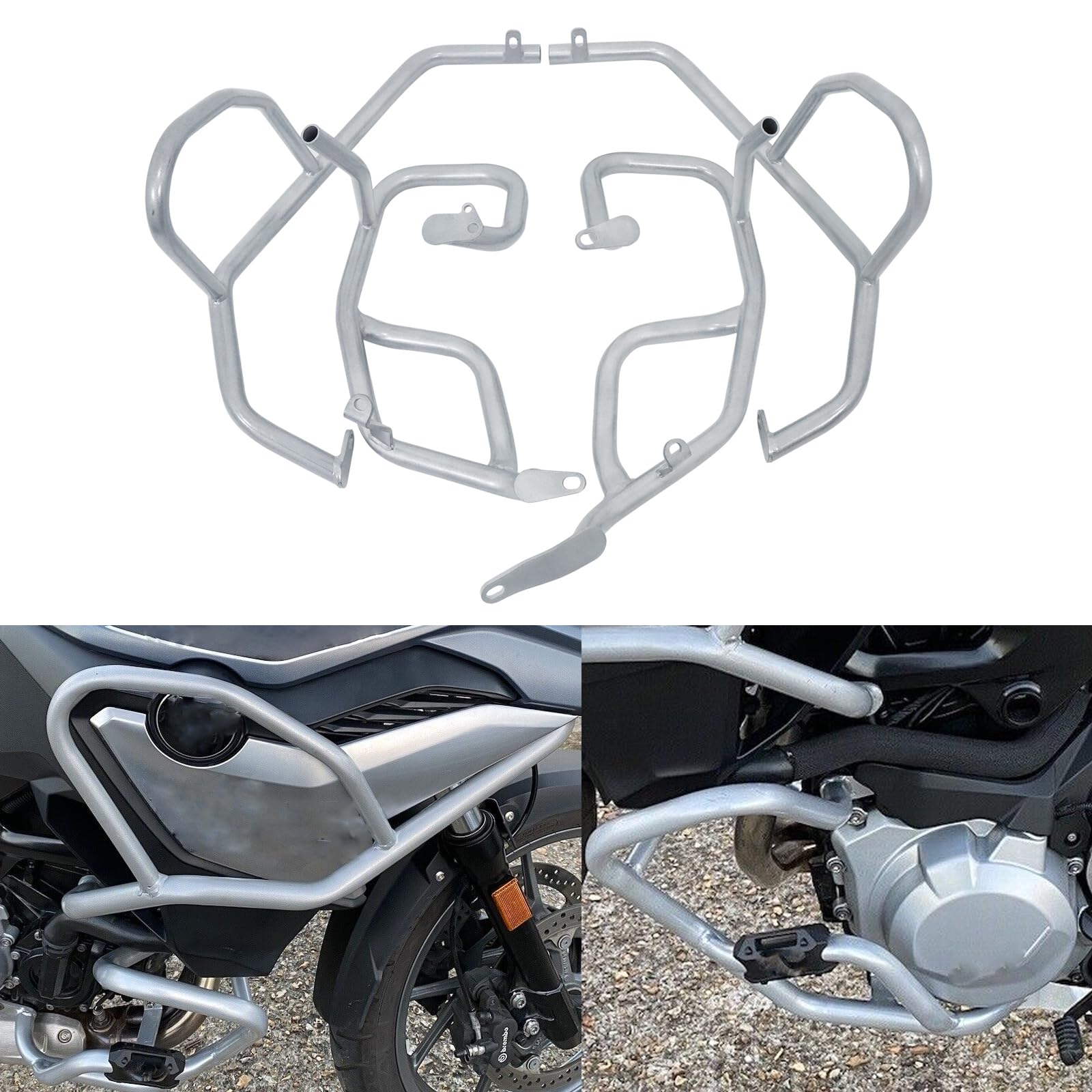 Baione Compatible With Bmw F750Gs F850Gs 2018-2023 Upper Crash Bars - Black