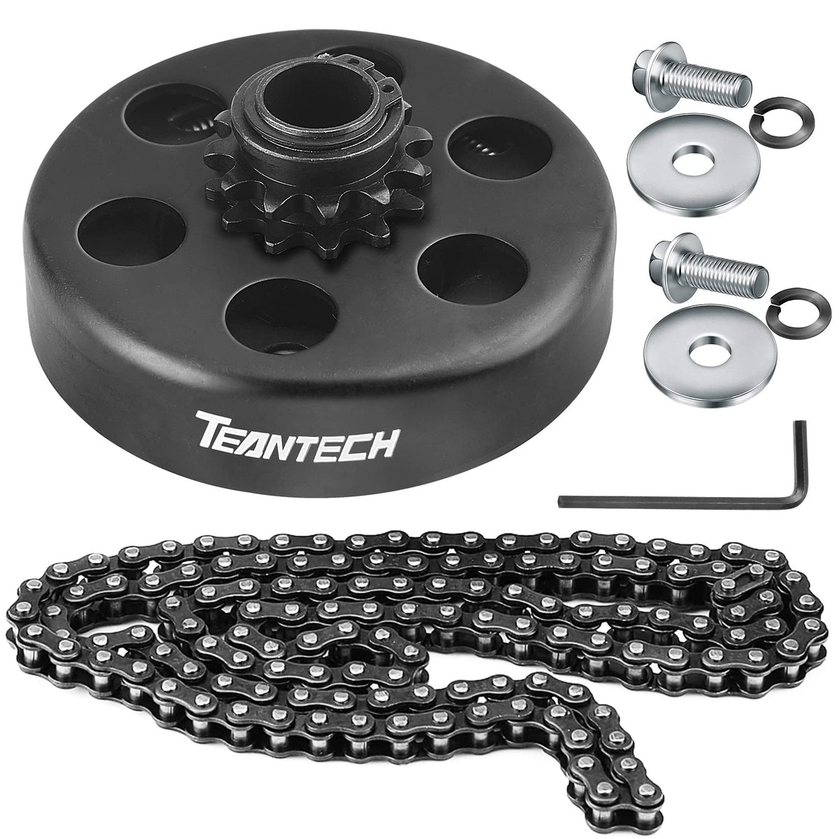 Go Kart Clutch 3/4'' Bore 12T with #35 Chain Centrifugal Clutch and Chain for Go Kart Minibike Honda Kart Engines