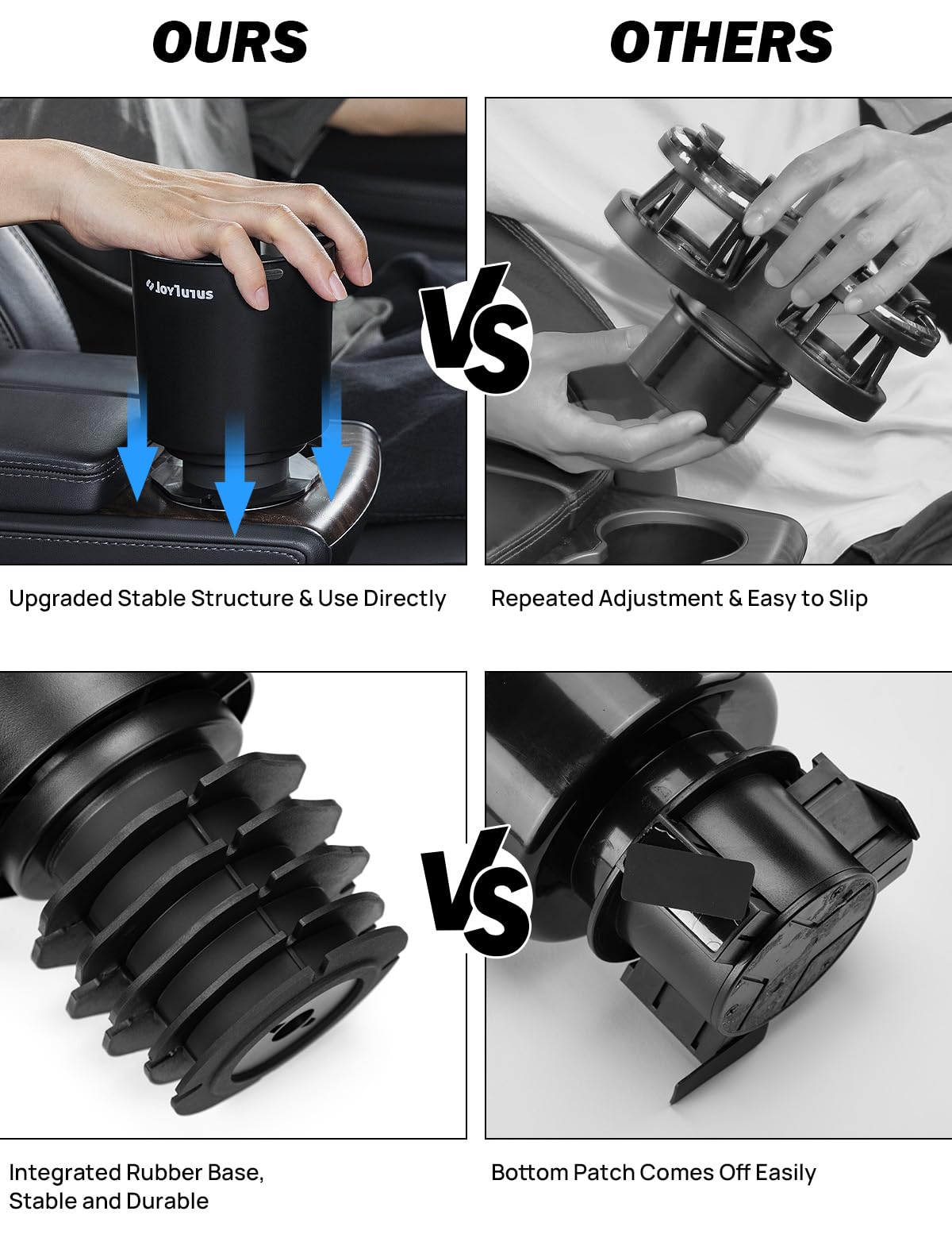 Joytutus 2 Pack Car Cup Holder Expander With Offset Base, Compatible With Yeti, Hydro Flask, Nalgene, Cup Holder Expander For Car Hold 18-40 Oz Bottles And Mugs, Other Bottles In 3.4-3.8