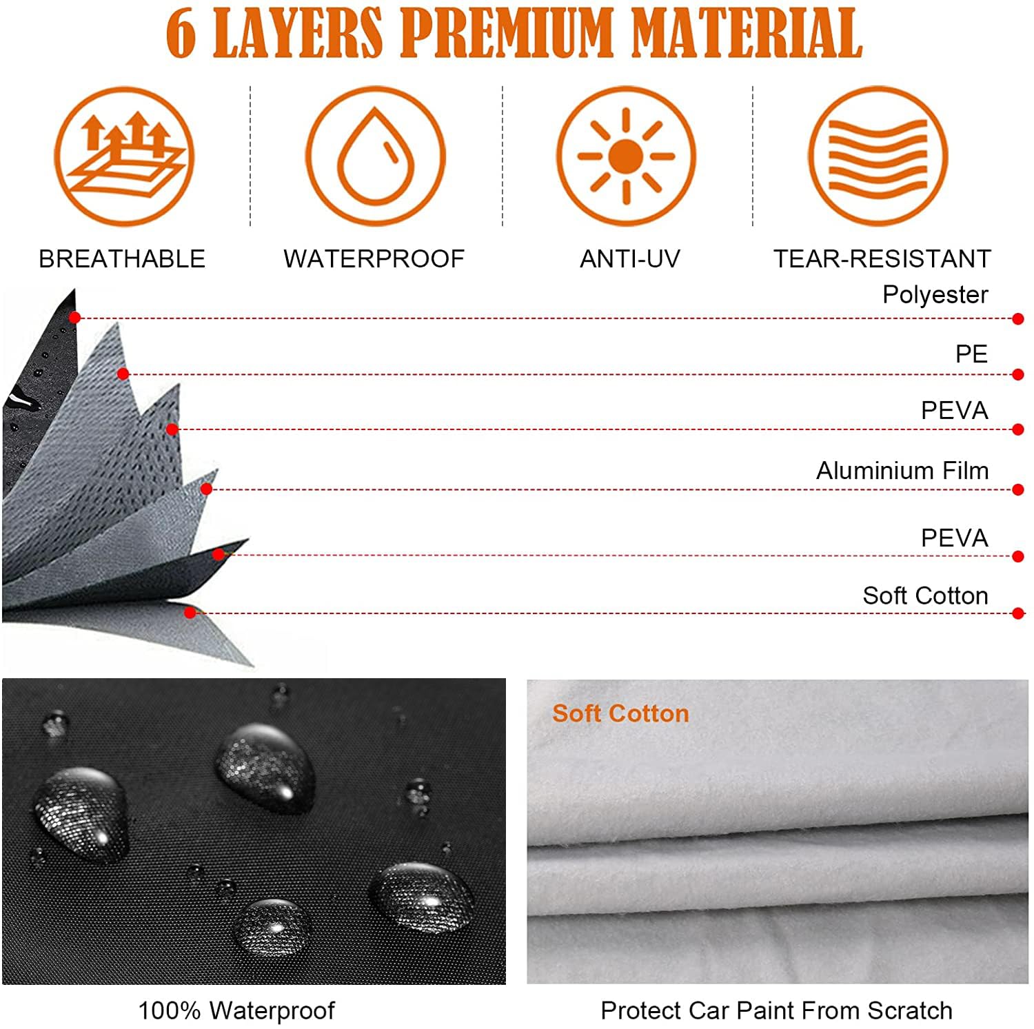 Waterproof Car Covers Replace For 1984-2007 Dodge Grand Caravan And Chrysler Town Town & Country Minivans, 6 Layers All Weather