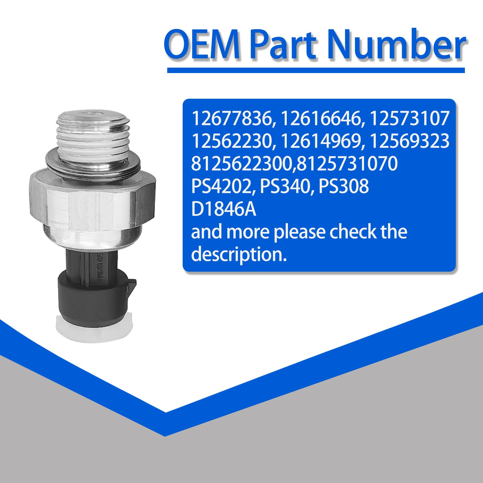 Engine Oil Pressure Sensor Switch Replaces D1846A Compatible With Chevy Silverado Suburban Tahoe Gmc Yukon Impala Pontiac G8 126