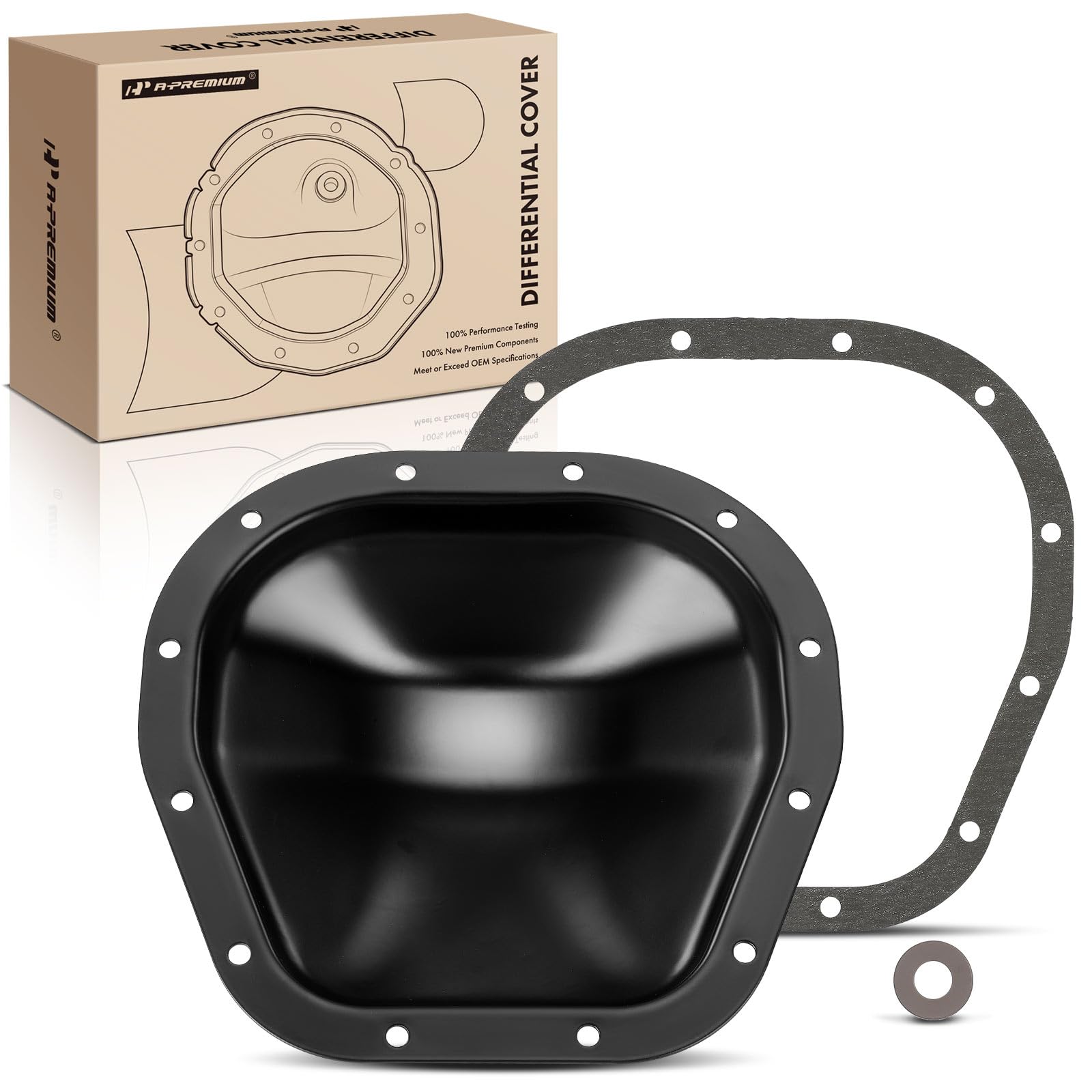 A-Premium Rear Differential Cover With Gasket Compatible With Ford F-150, F-150 Heritage, F-250, F-350, F-250/F-350 Super Duty,