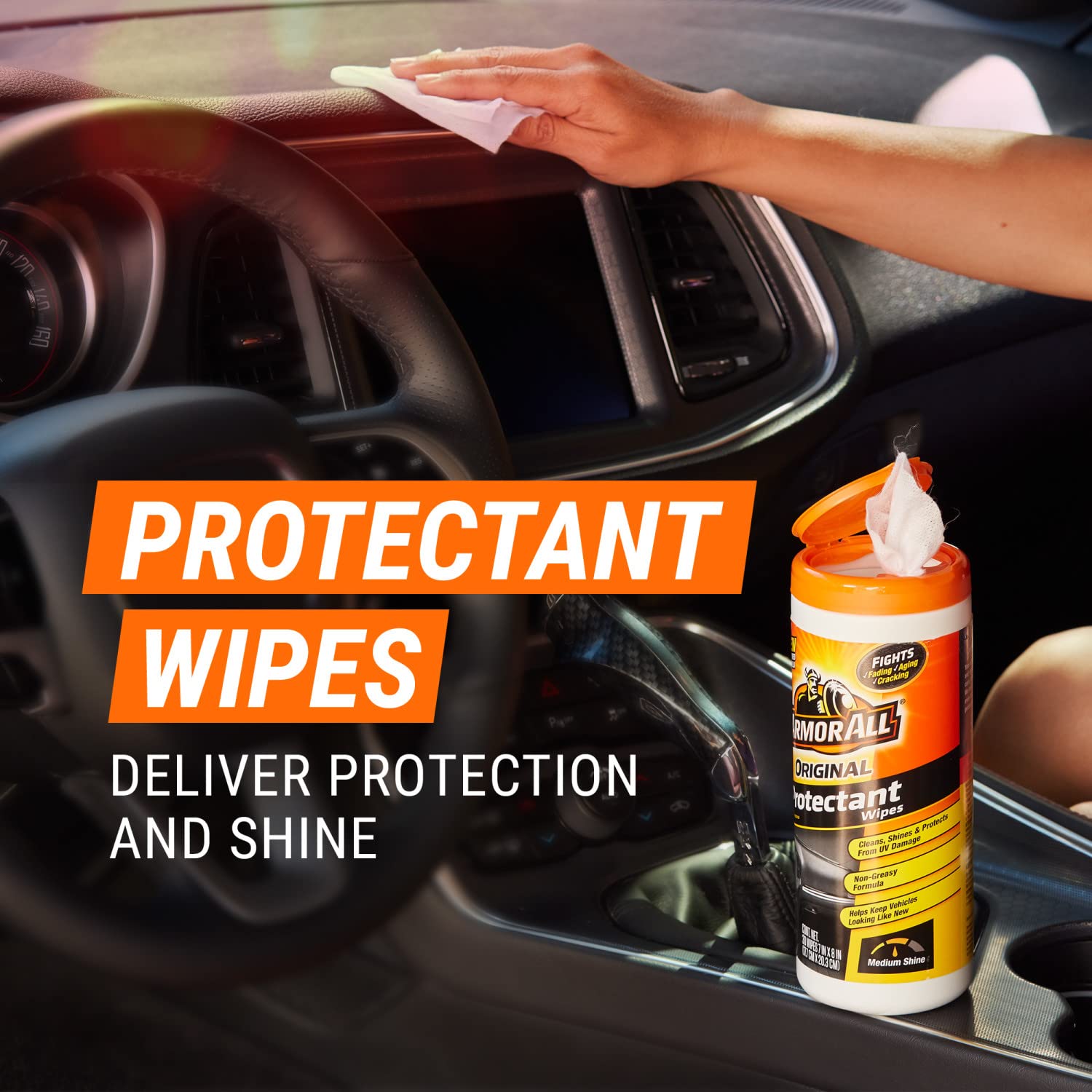 Protectant Wipes and Glass Wipes by Armor All, Car Cleaning Wipes and Car Glass Wipes, 30 Count Each, 2 Pack