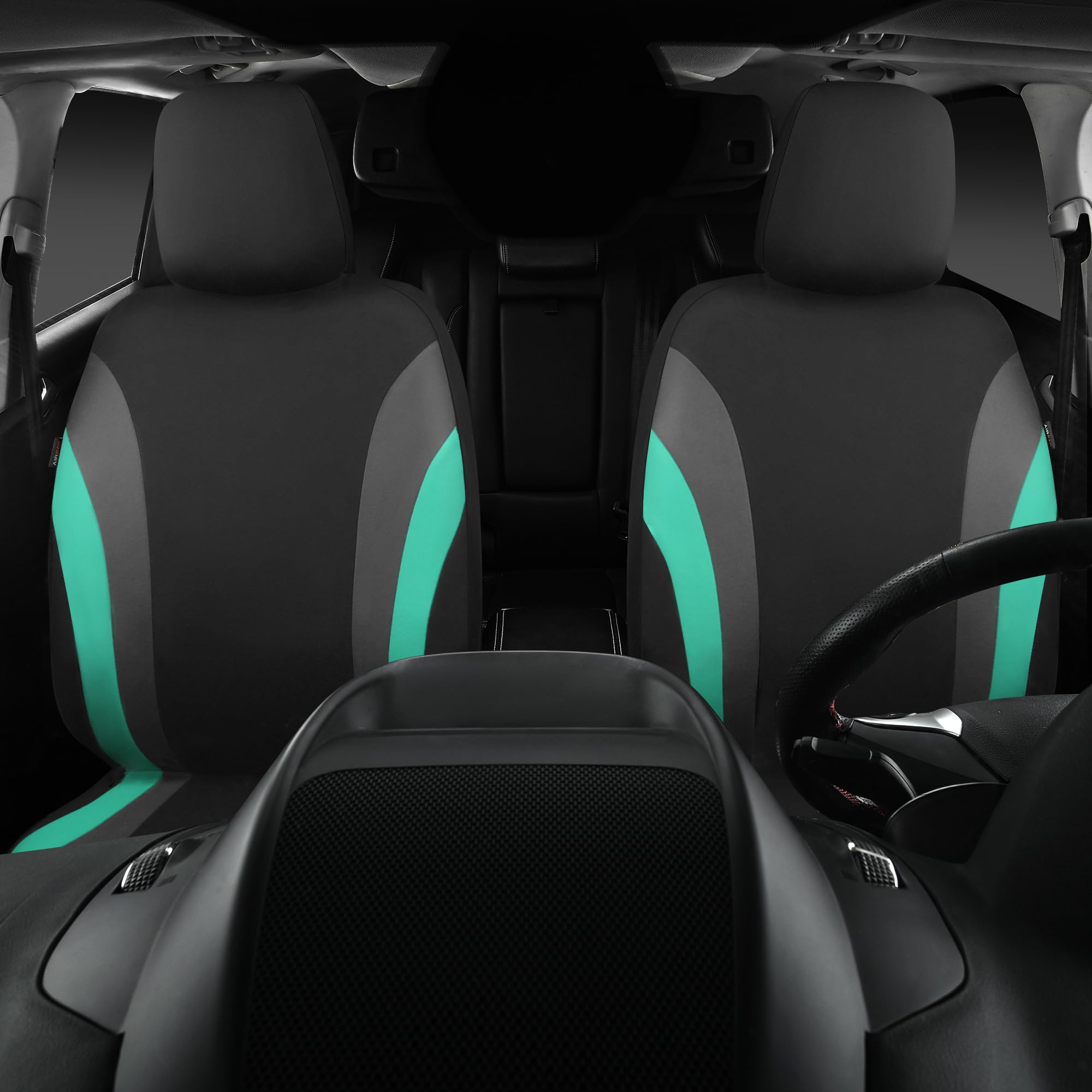 Car Pass Line Rider Sporty Front Seat Covers,Mint Car Seat Covers Two Front Seats Only For Cute Women Girl, Airbag Compatible,Un
