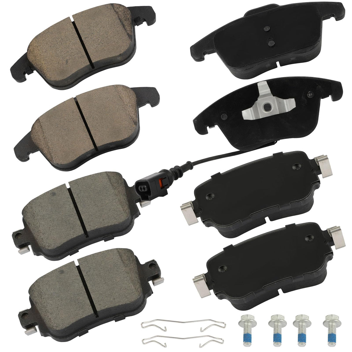 Cciyu D1375 D1779 Front & Rear Ceramic Disc Brake Pads Set W/Hardware Fit For Audi For Q3 2016-2019,For Audi For Q3 Quattro 2016