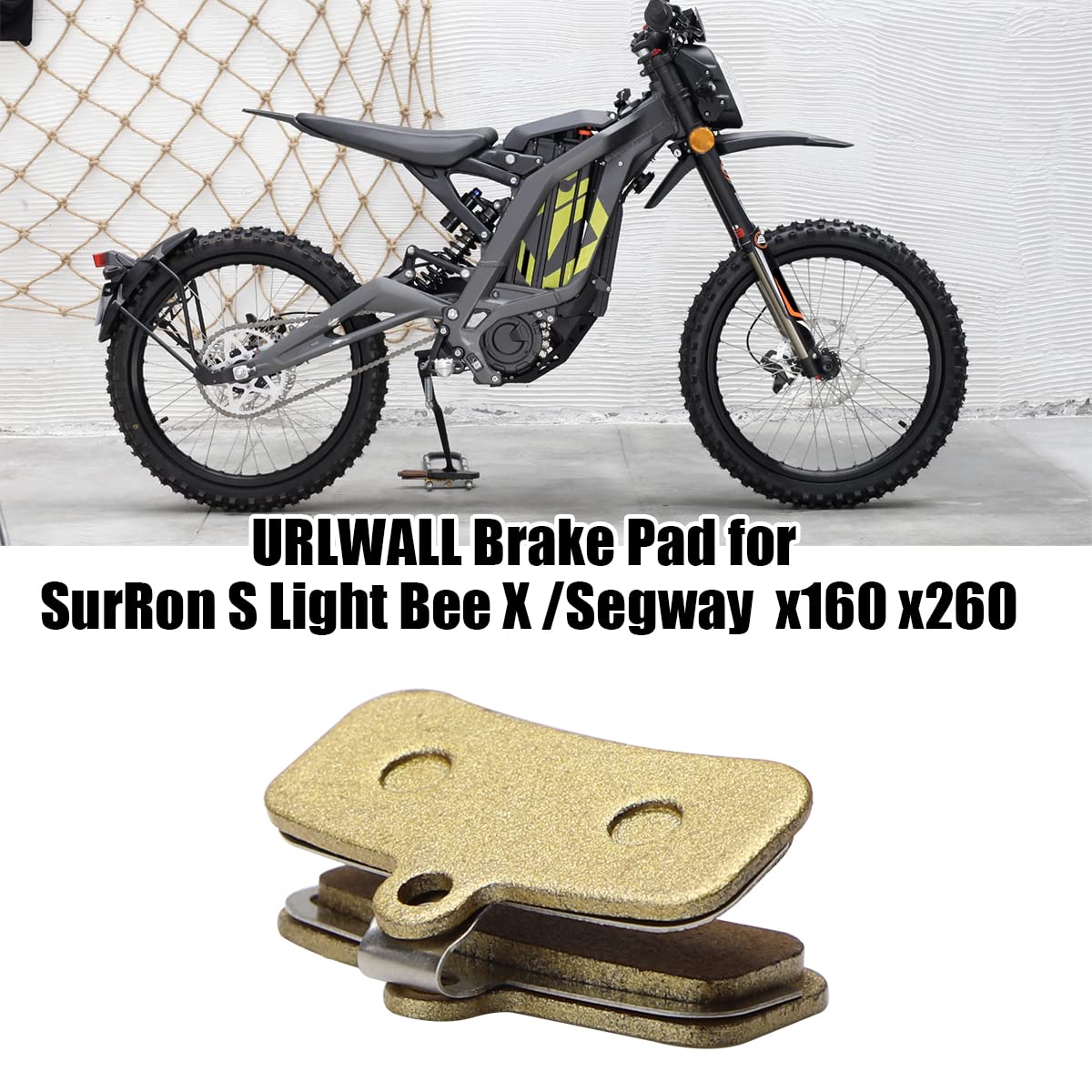 Urlwall 2Pcs Brake Pad For Sur Ron Sur-Ron Light Bee X And S Segway X160 X260 Talaria Sting Mx3 R Mx4, Rear Front Disc Brake Pads Durable Electric Dirt Bike Brake Pads For Surron Original Genuine