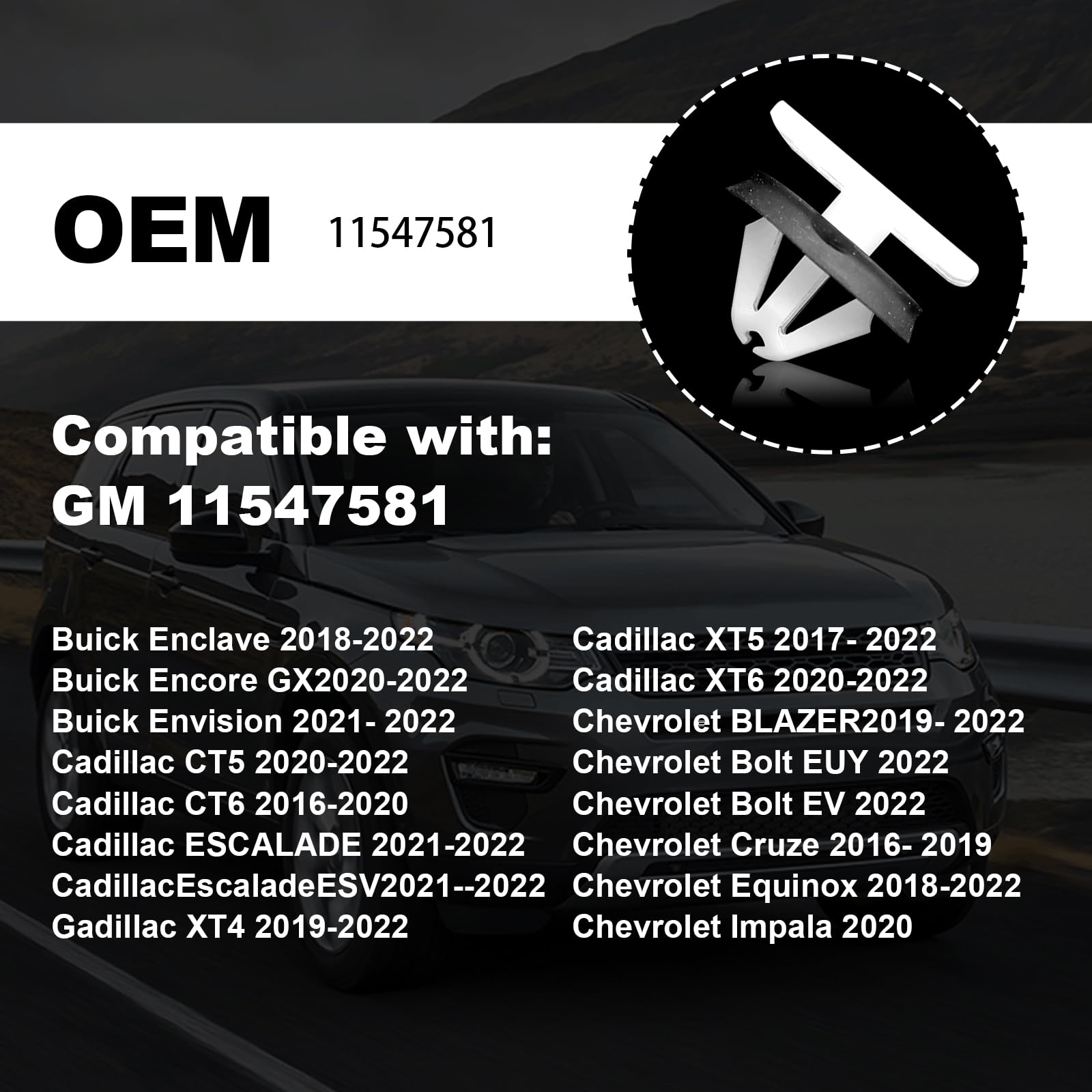 30 Pcs Rocker Panel Moulding Clip, Panel Retainer Clip Replacement For Gm Chevrolet Equinox Cruze Buick Gmc Impala Sonic Acadia Terrain Enclave Cadillac Ct6 Xt5 Xts