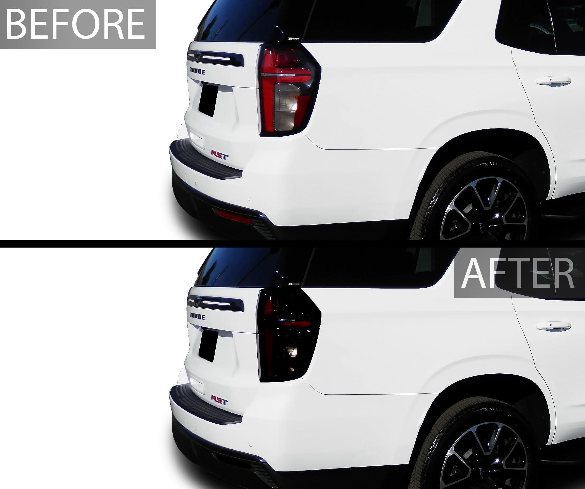 BOGAR TECH DESIGNS Rear Taillight Tail Light Tint Kit PPF Compatible with Chevrolet Tahoe Suburban 2021-2024, Dark Smoke