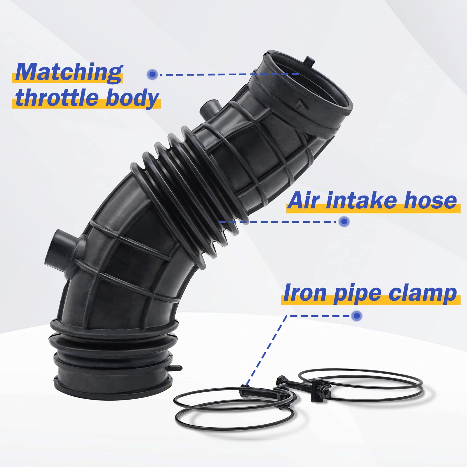 Honda Air Cleaner Intake Hose Tube With Clamps For 2009-2012 Accord 4 Door Sedan (2.4L, Oem# 17228-R40-A00 696-052)