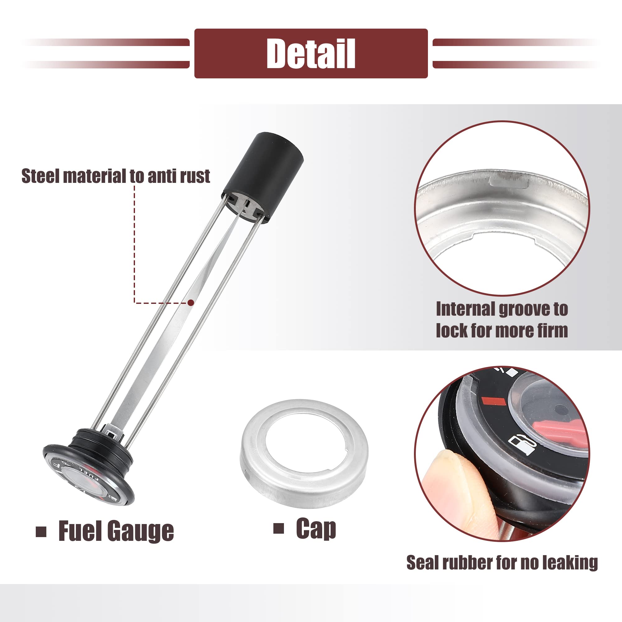 Motoforti Atv Fuel Gas Tank Level Gauge Meter With Cap For Kawasaki Bayou 220 250 300 400 Klf For Kawasaki Prairie 300 400 Kvf Replace 52005-0735 52005-1121 Gas Tank Gauge Fuel Float Gauge