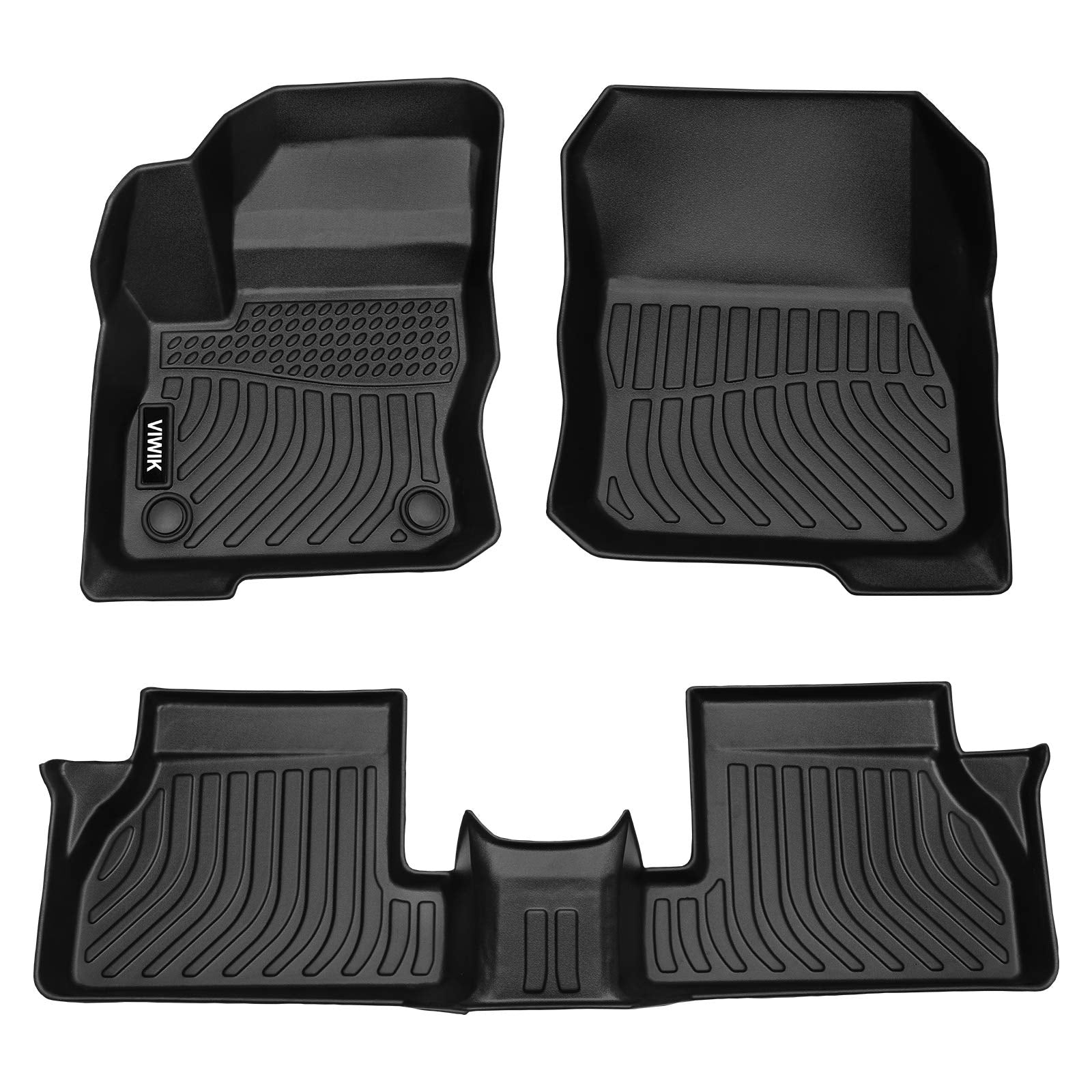 Viwik Floor Mats For Ford Focus 2018-2012, Anti Slip 3D Floor Liners, Tpe Waterproof Car Mats, Custom Fit All Weather Protection