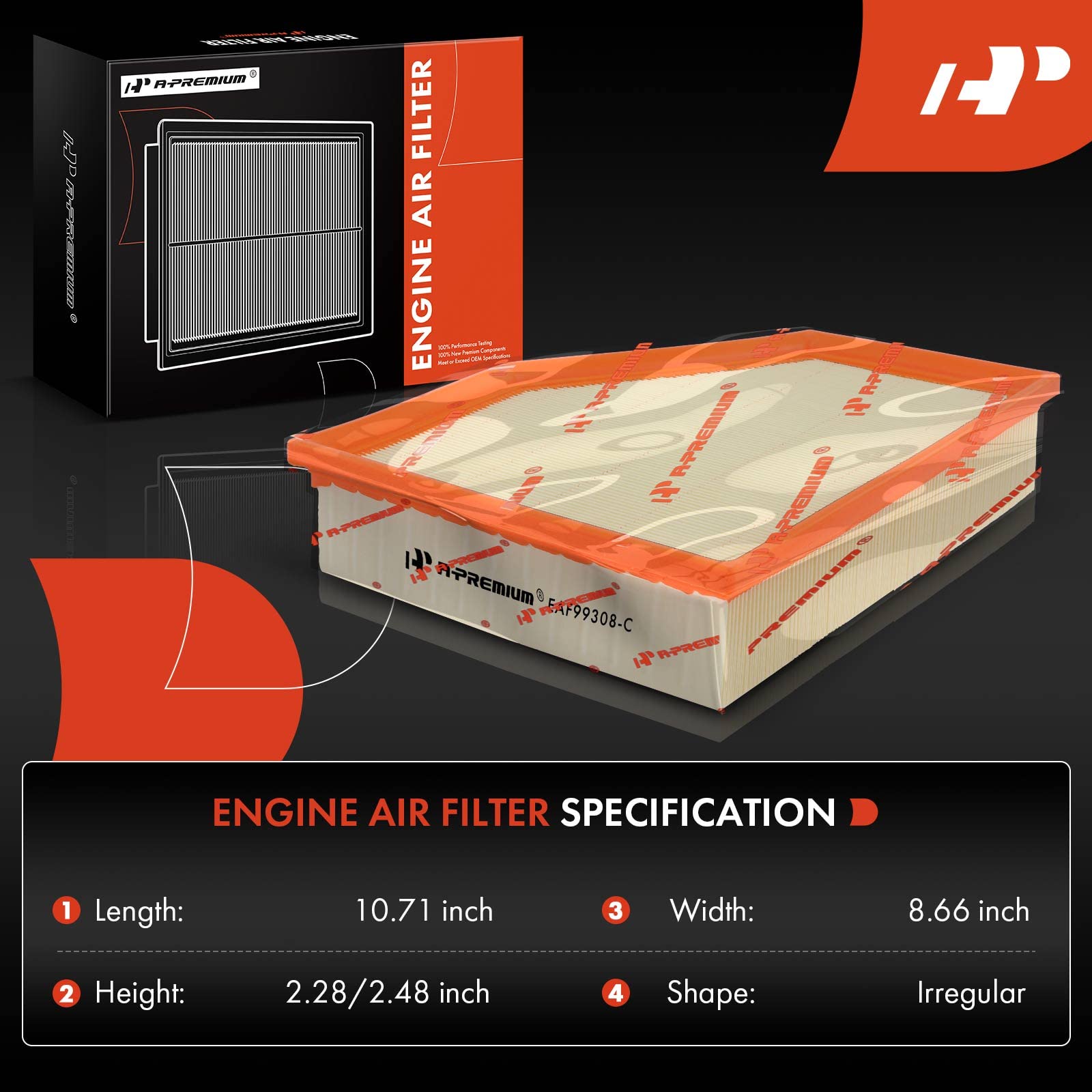 A-Premium Engine Air Filter Compatible With Bmw 530I 540I, 740I 745E, 840I (Xdrive), X3 X4 X5 X6 X7 & More, 2.0L 3.0L