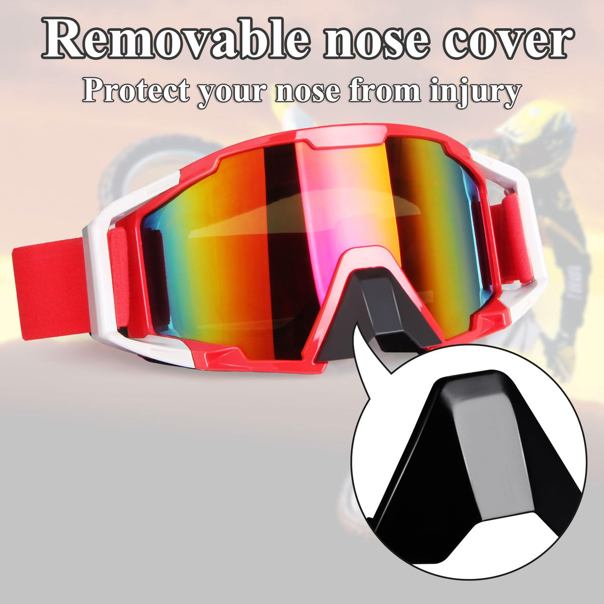 Xyop Atv Goggles Dirt Bike Goggles Motorcycle Motocross Goggles Wide Vision Glasses Bike Riding Goggles Ski Goggle Uv400 Anti-Fog Scratch Windproof