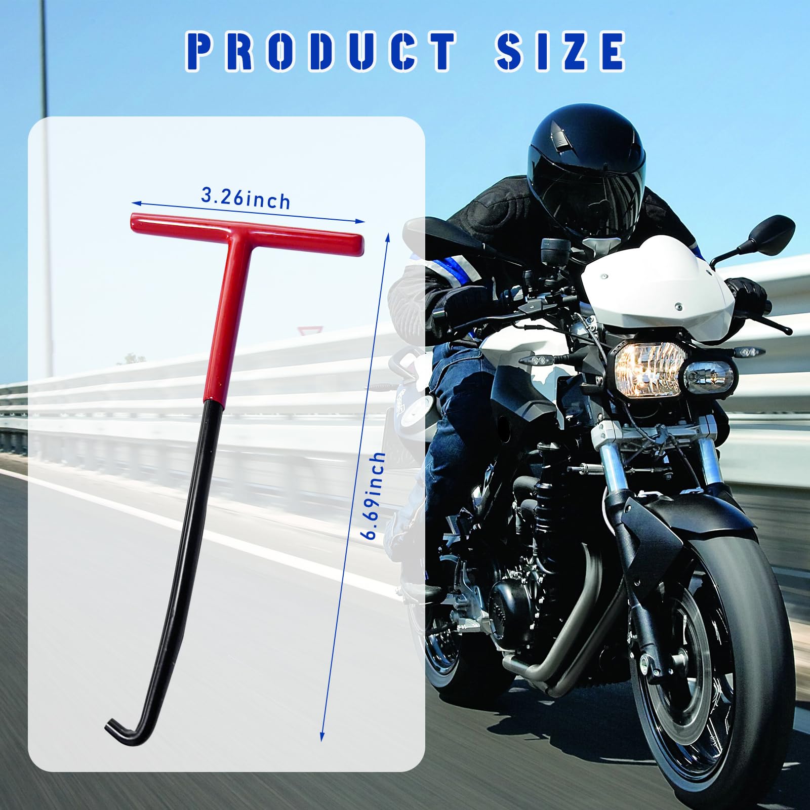 Sylvil Motorcycle Exhaust Spring Hook, T Shaped Handle Spring Puller Installation Tool with Rubber Coating, Universal Pipe Sprin