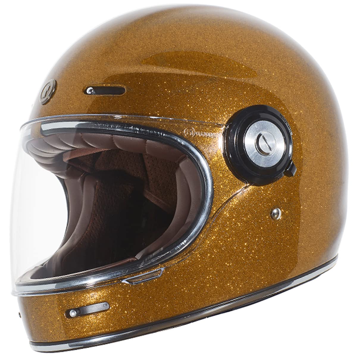 Torc T1 Unisex-Adult Retro Full-Face-Helmet-Style Motorcycle (Gold Metallic, Small)