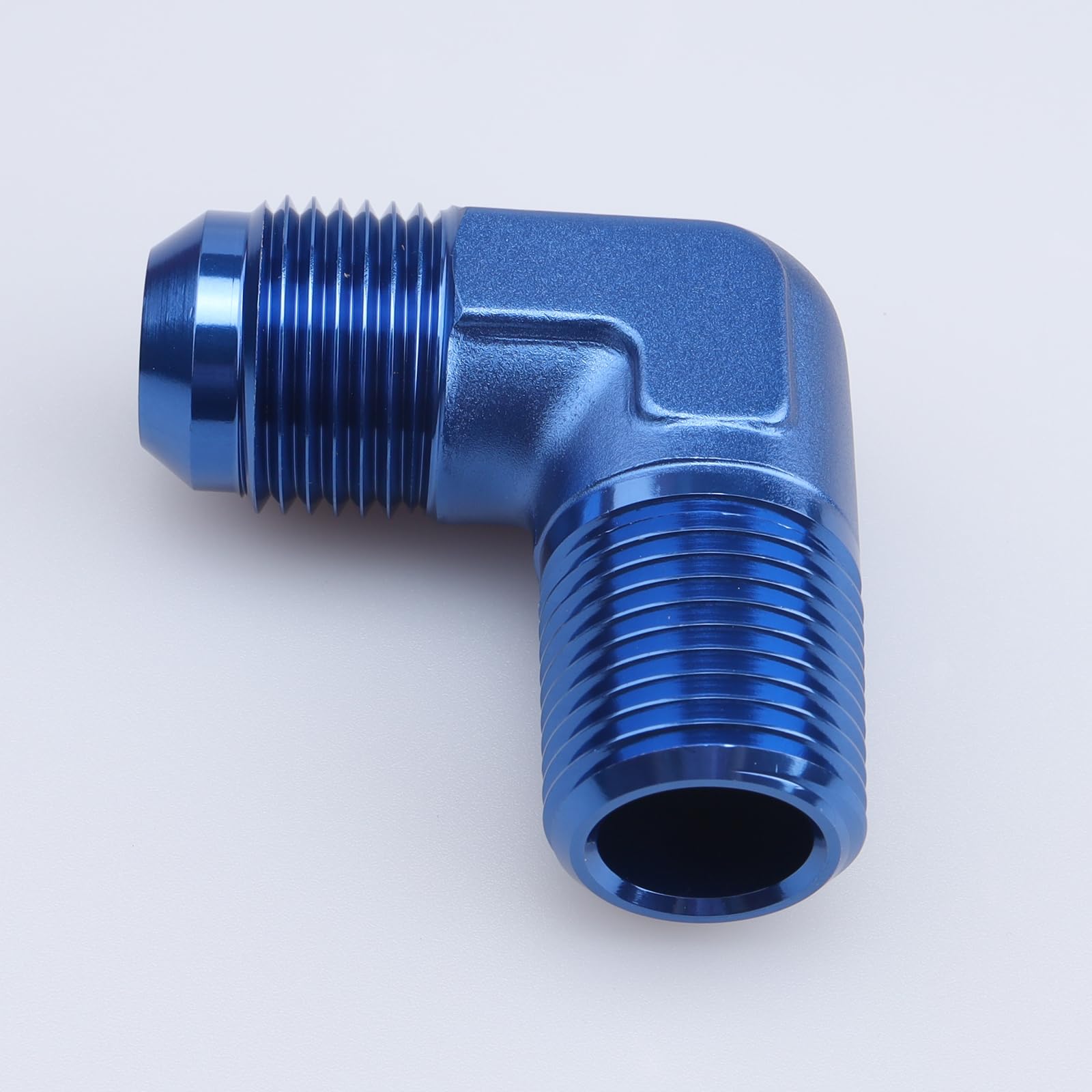 Ac Performance 90 Degree Elbow -10 An Male To 1/2'' Npt Male Fitting Adapter Connector Aluminum Blue