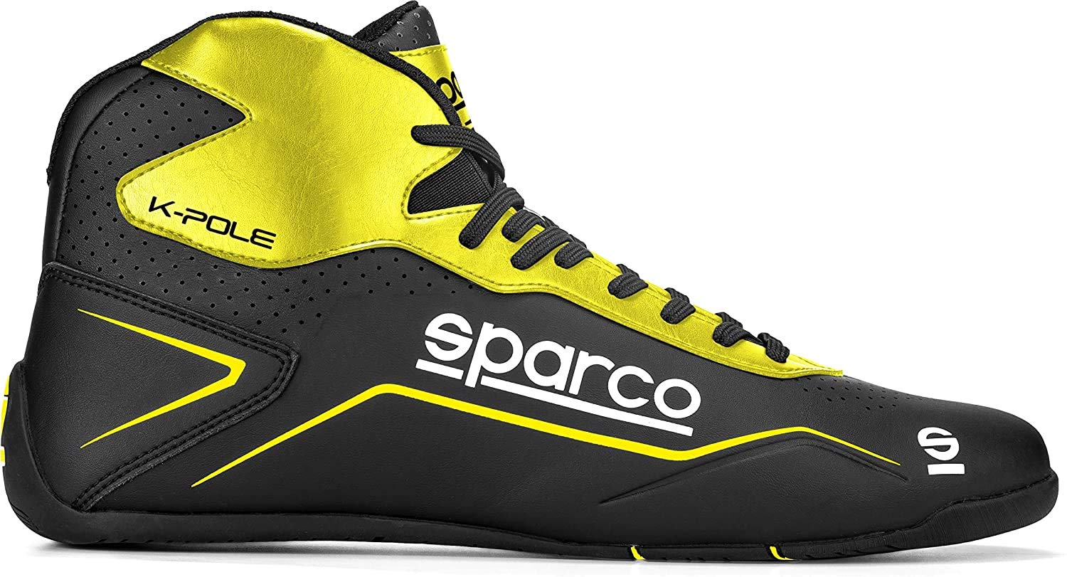 Sparco Unisex'S Modern Kart Shoes K-Pole Size 45 Black/Flu, Men11 D(M) Us=45Eu