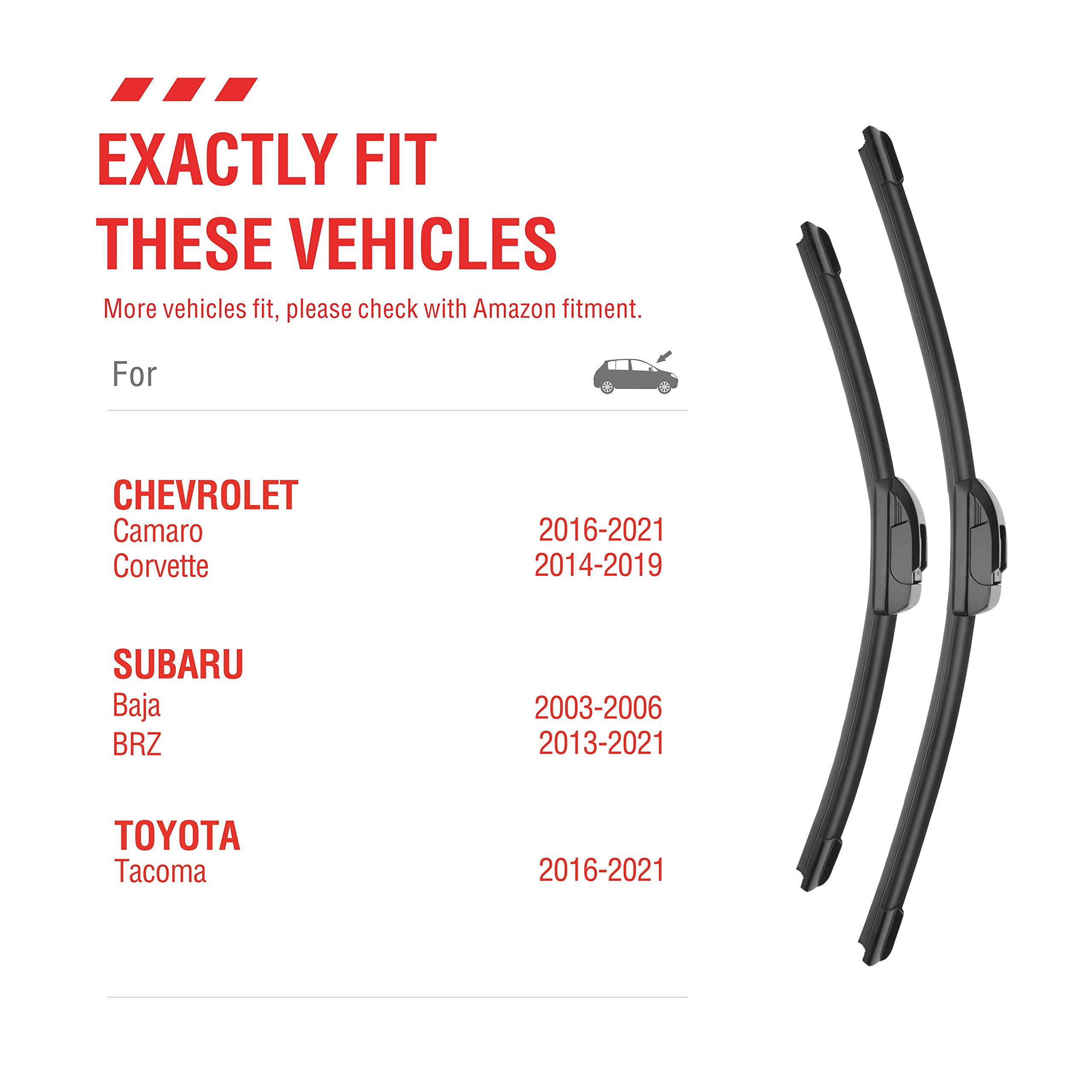 Oem Quality Performance Premium Windshield Wiper Blades 22 And 20,All-Season Auto Replacement Windshield Wiper Blades,Fit Toyota