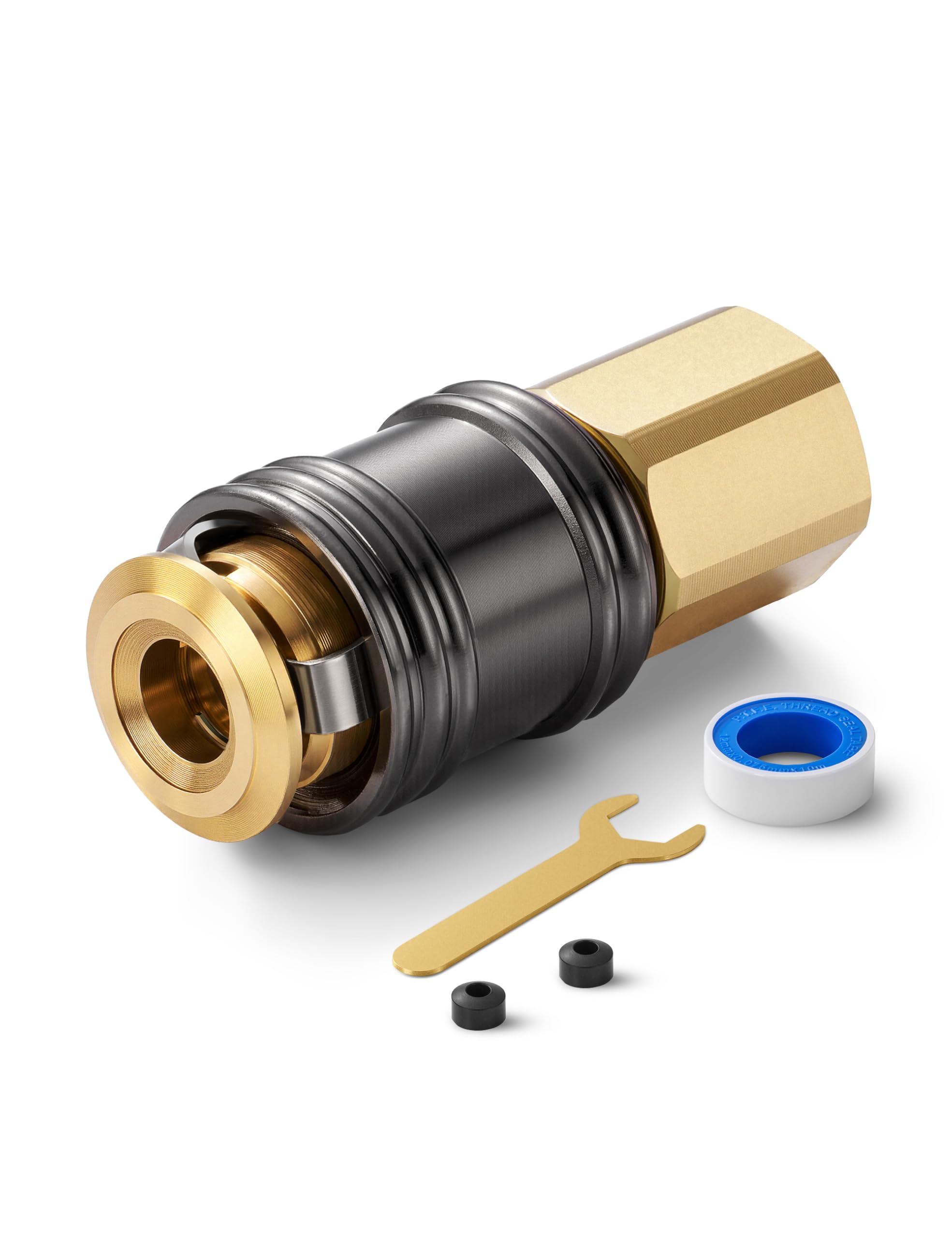 AstroAI C1 Upgraded Anti-Leak Air Chuck, 1/4 Inch FNPT Closed Flow Brass Tire Chuck, Quick Connector Lock Air Chucks for Tire In