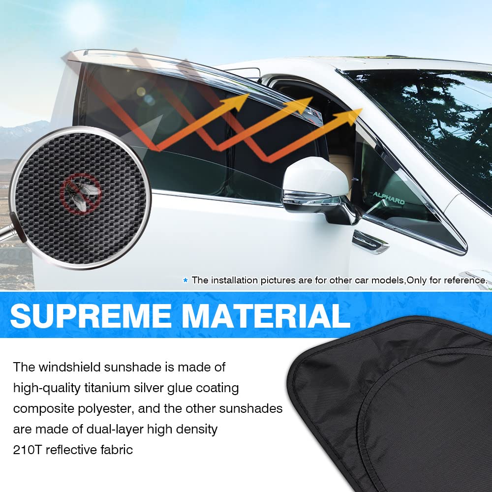 T Tgbros Window Sunshade For Honda Civic 2022-2024 2025 Windshield Side Rear Window Full Set Privacy Car Sun Shades Foldable Blo