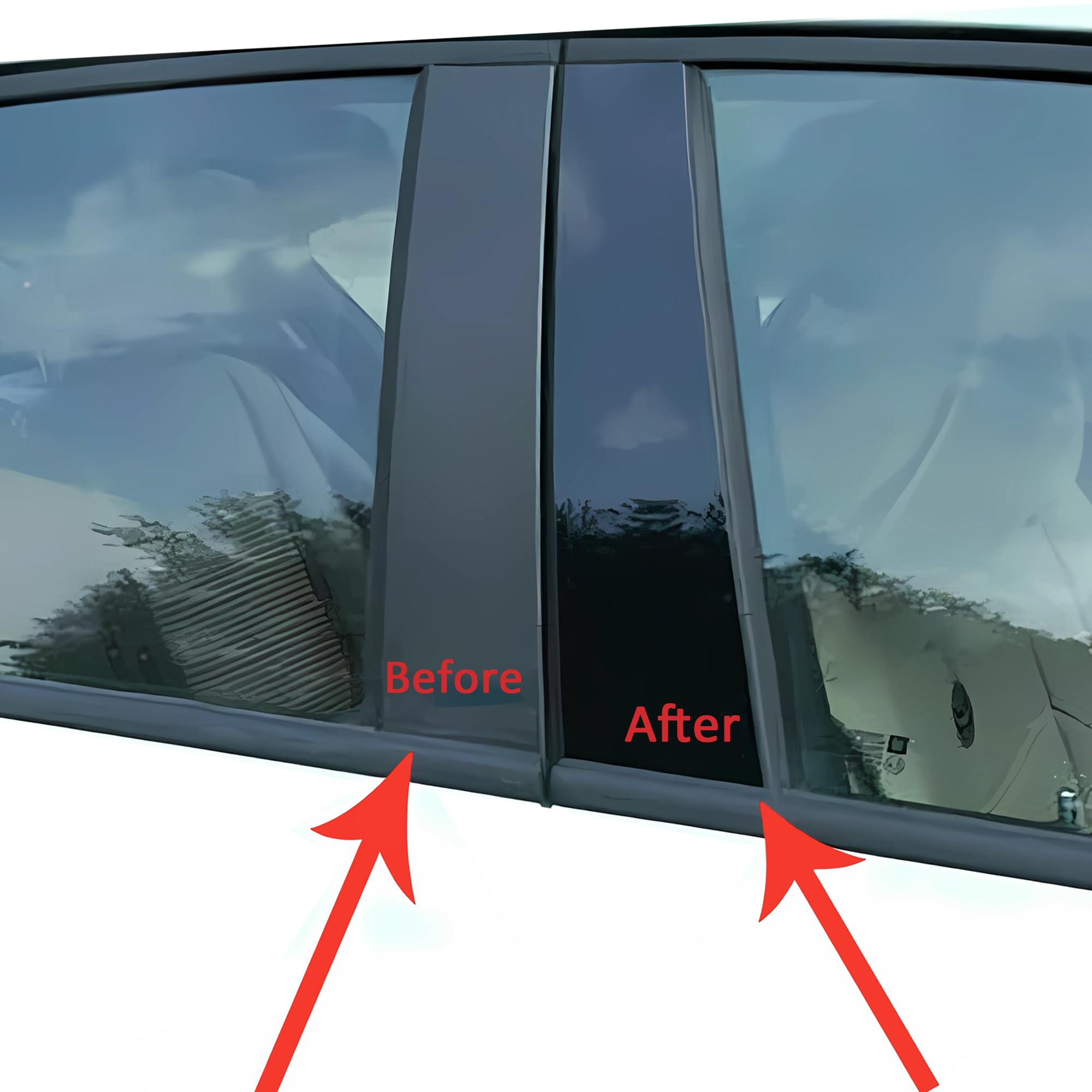 Lypumso High Gloss Black Vinyl Wrap Tape, 2 Inch X 30Ft Self-Adhesive Universal Chrome Black Detailing Tape With Tool, Anti-Scra