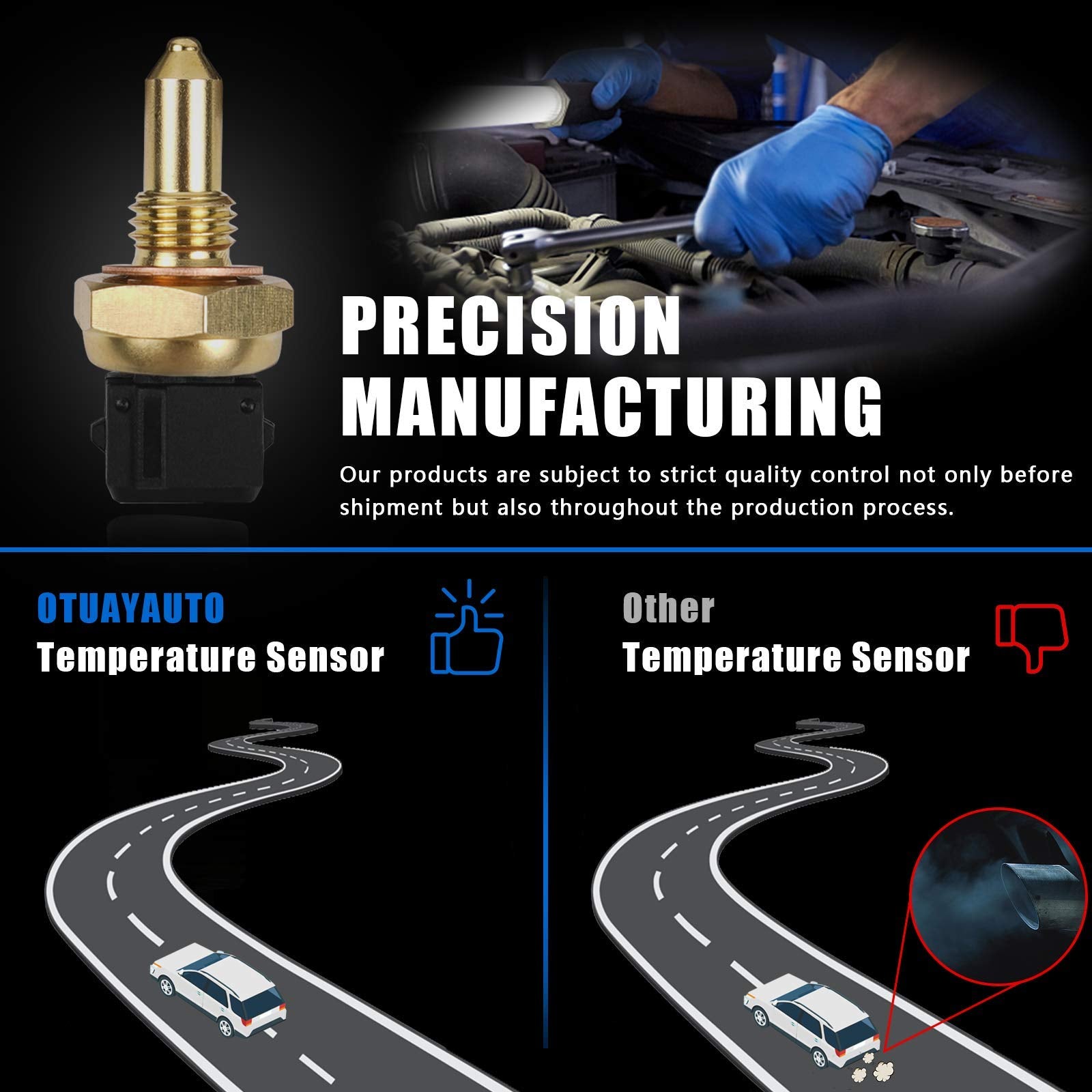 Otuayauto Engine Water Coolant Temperature Sensor -Replacement For Bmw 320I 325Ci 325I 325Xi 328I 330I 330Xi 335Xi 525I 528I 530