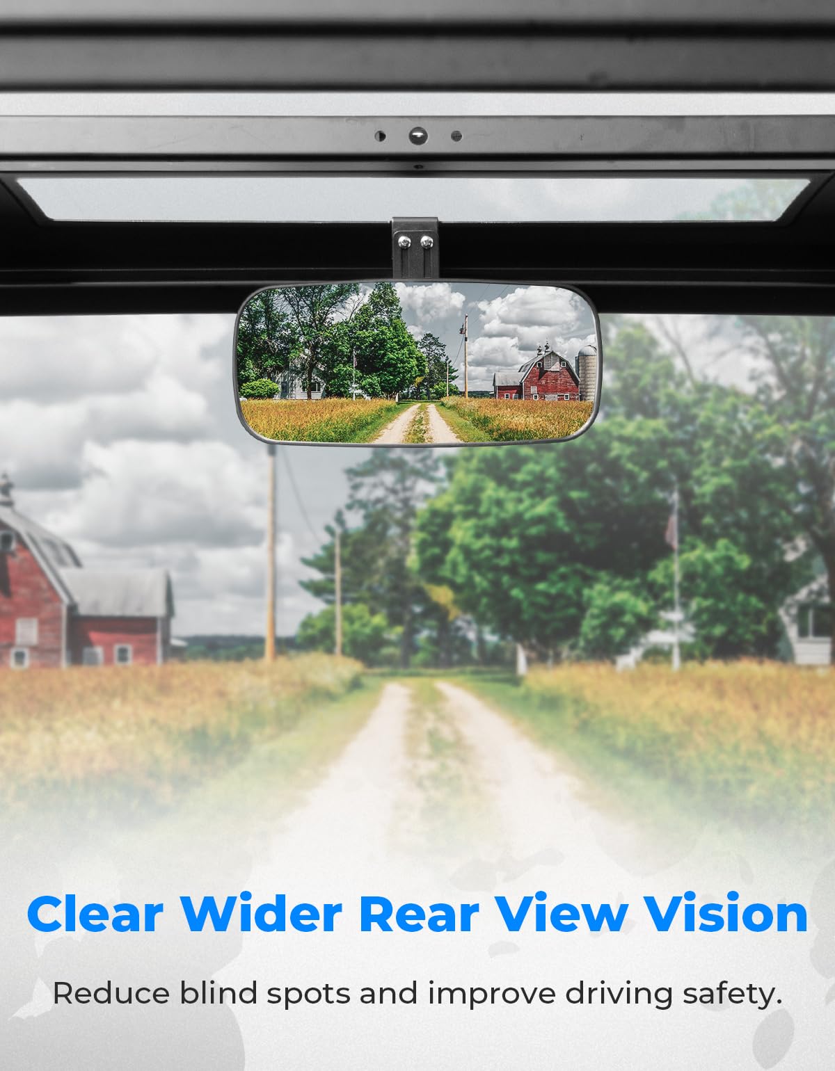 KEMIMOTO Upgraded Rear View Mirror with Sliding Height Adjustment Compatible with Polaris Ranger 500 570 900 XP 1000 XP/Crew 201