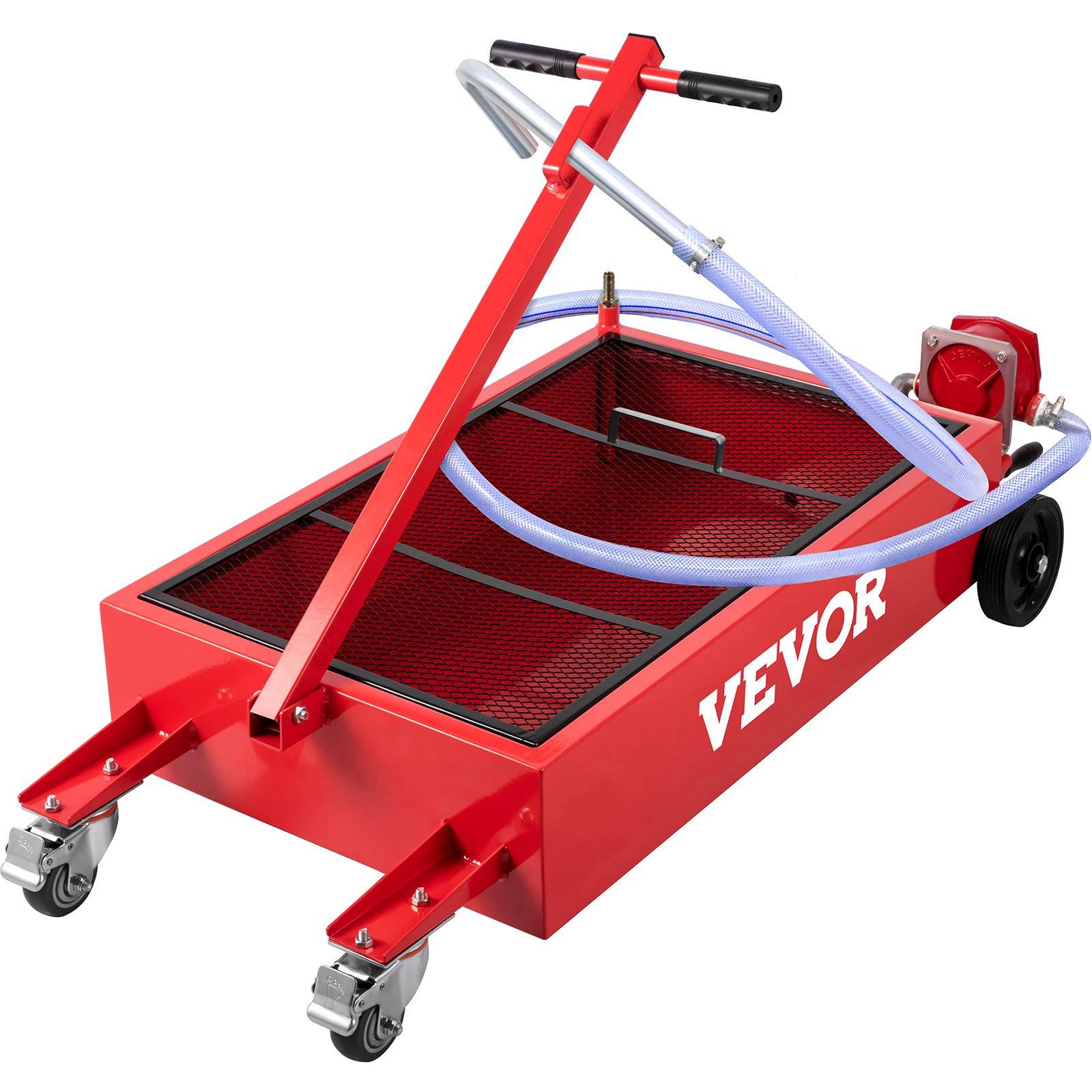 Vevor Oil Drain Pan 20 Gallon Oil Drain Tank, 76L Low Profile Oil Drain Pan, Large Capacity Oil Change Pan, Foldable Hand, With