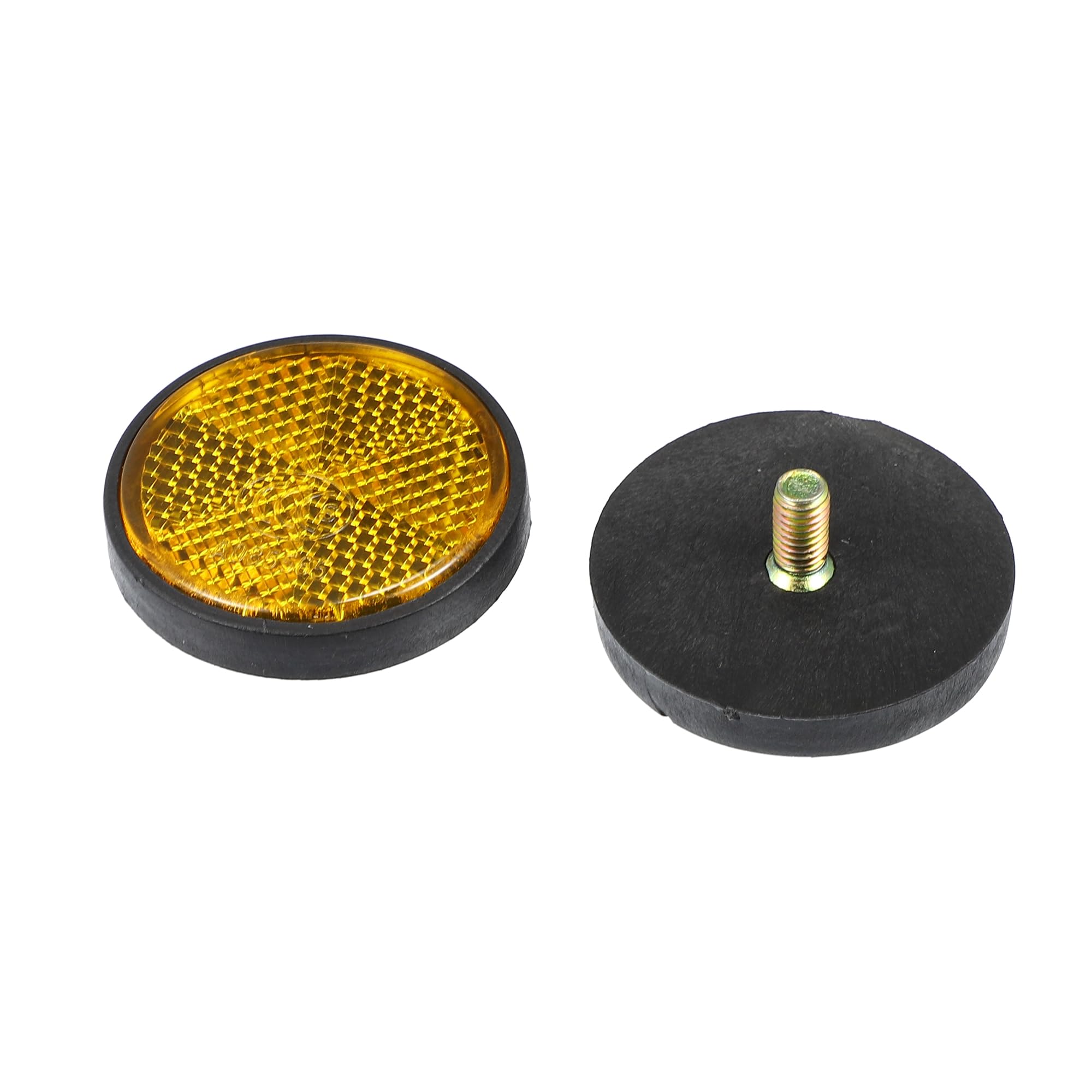 X Autohaux 2Pcs M6X1.0 Orange Plastic Universal Screw Mount Reflective Warning Reflector For Motorcycle Bike