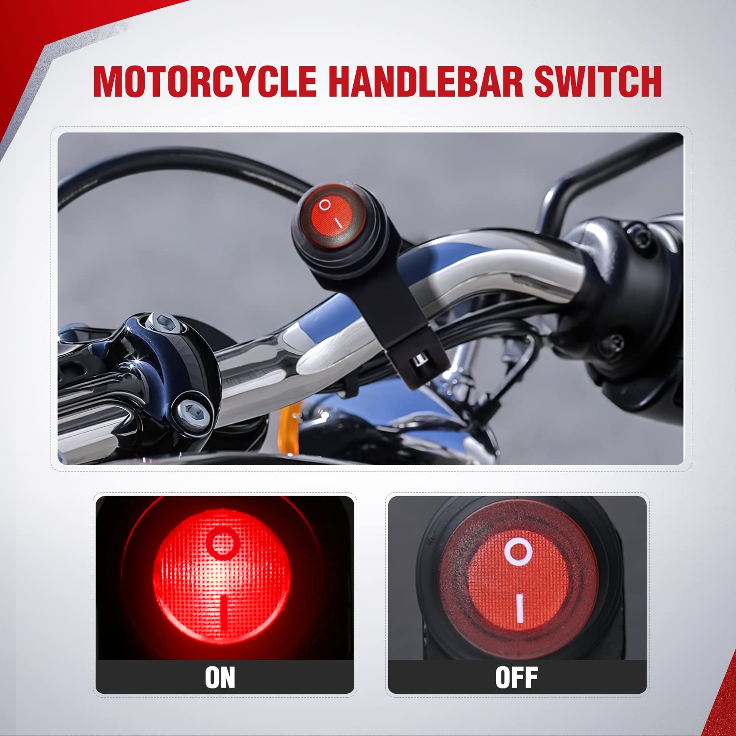 Nilight Motorcycle Handlebar Switch Plug And Play 12V Atv Handlebar Light Switch Push Button Waterproof On Off Switches For Atv