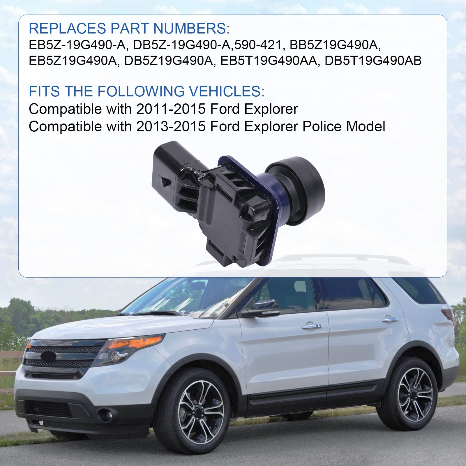 Dicmic Rear View Backup Camera Compatible With 2011-2015 Ford Explorer 2013-2015 Ford Explorer Police Model Replace# Eb5Z-19G490