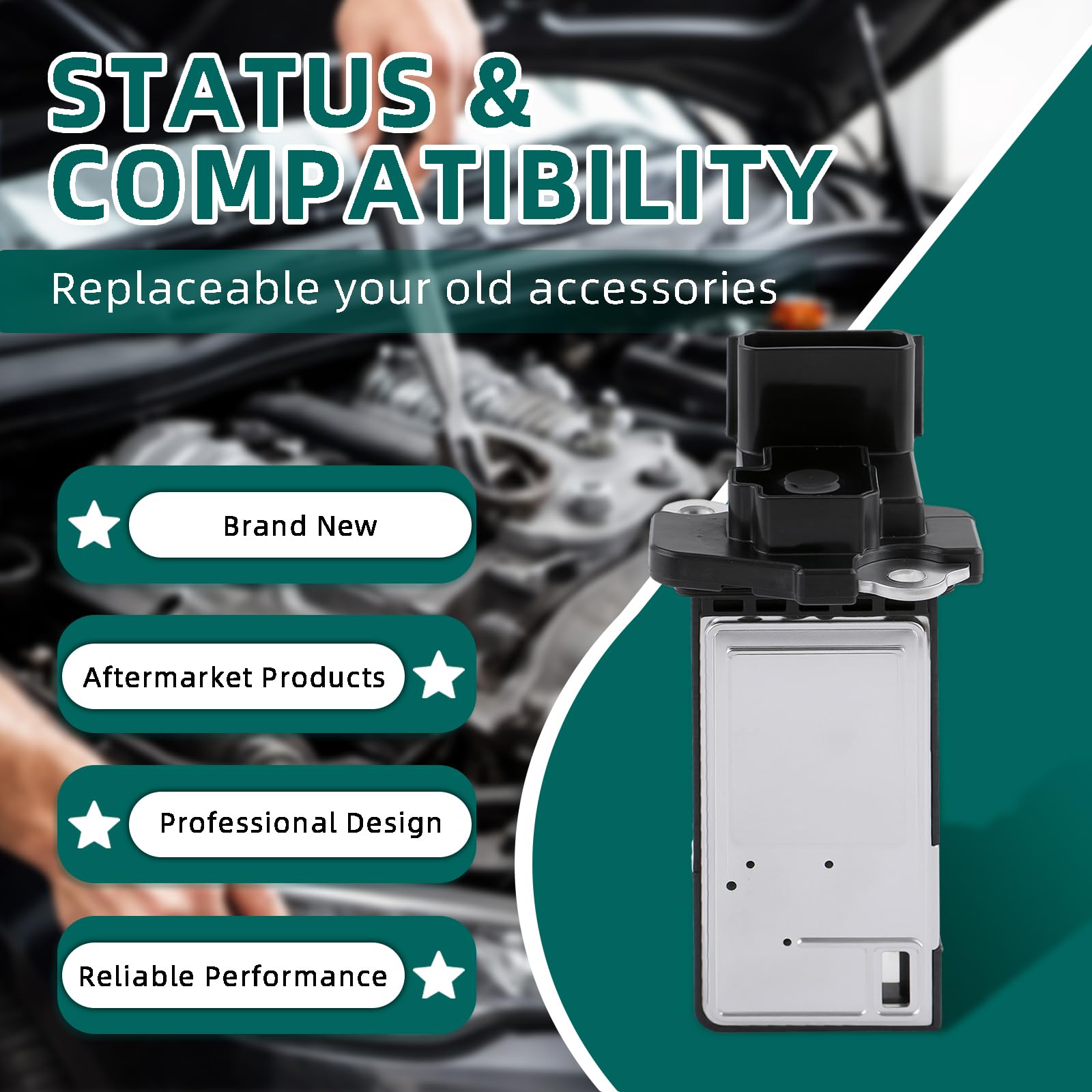 AUTOKAY Mass Air Flow Sensor Fit for Chevrolet Equinox/Terrain Malibu 2016-2020 1.5L 4-Door 23366103