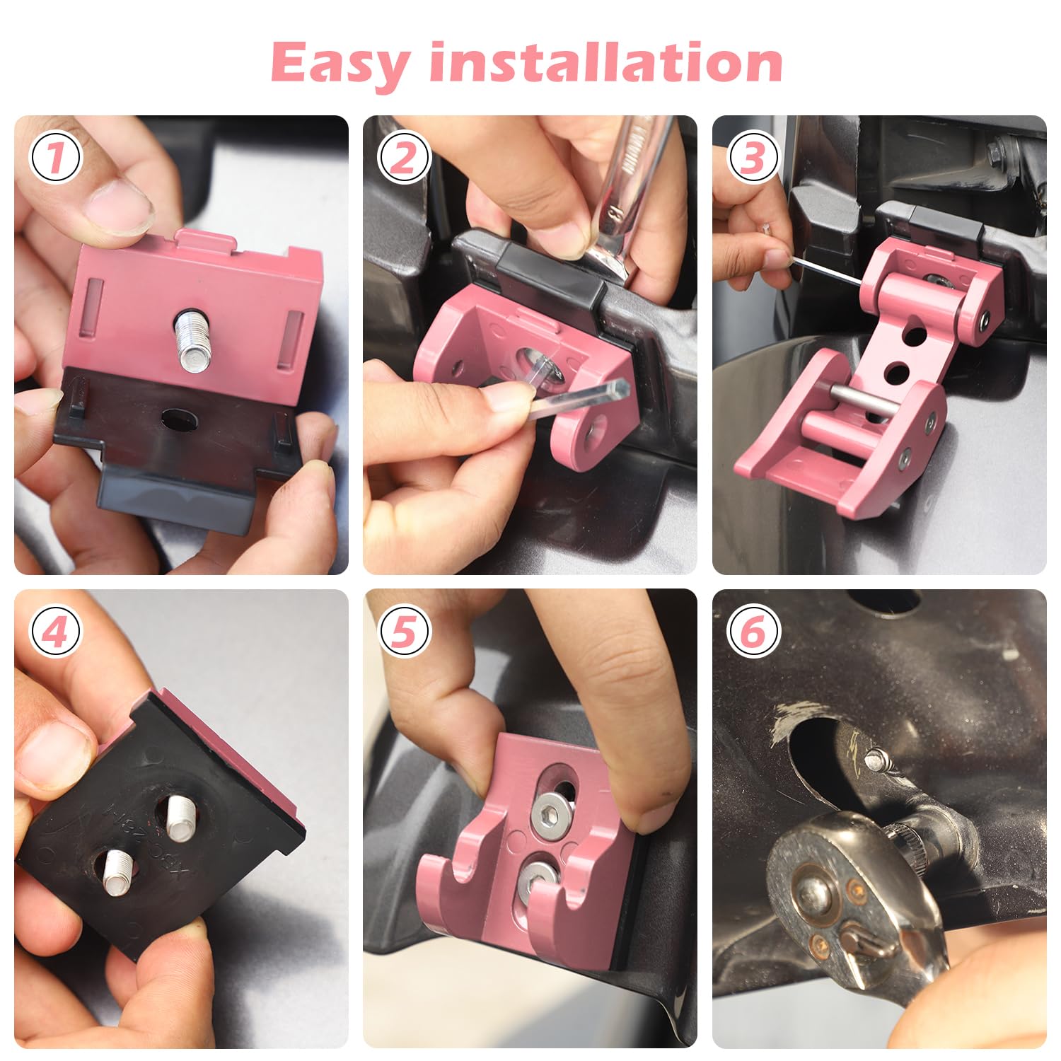 Rt-Tcz For Wrangler Hood Latches Catch Kit Compatible With Jeep Wrangler Jk Jl Gladiator Jt 2007-2025 Pink Exterior Accessories