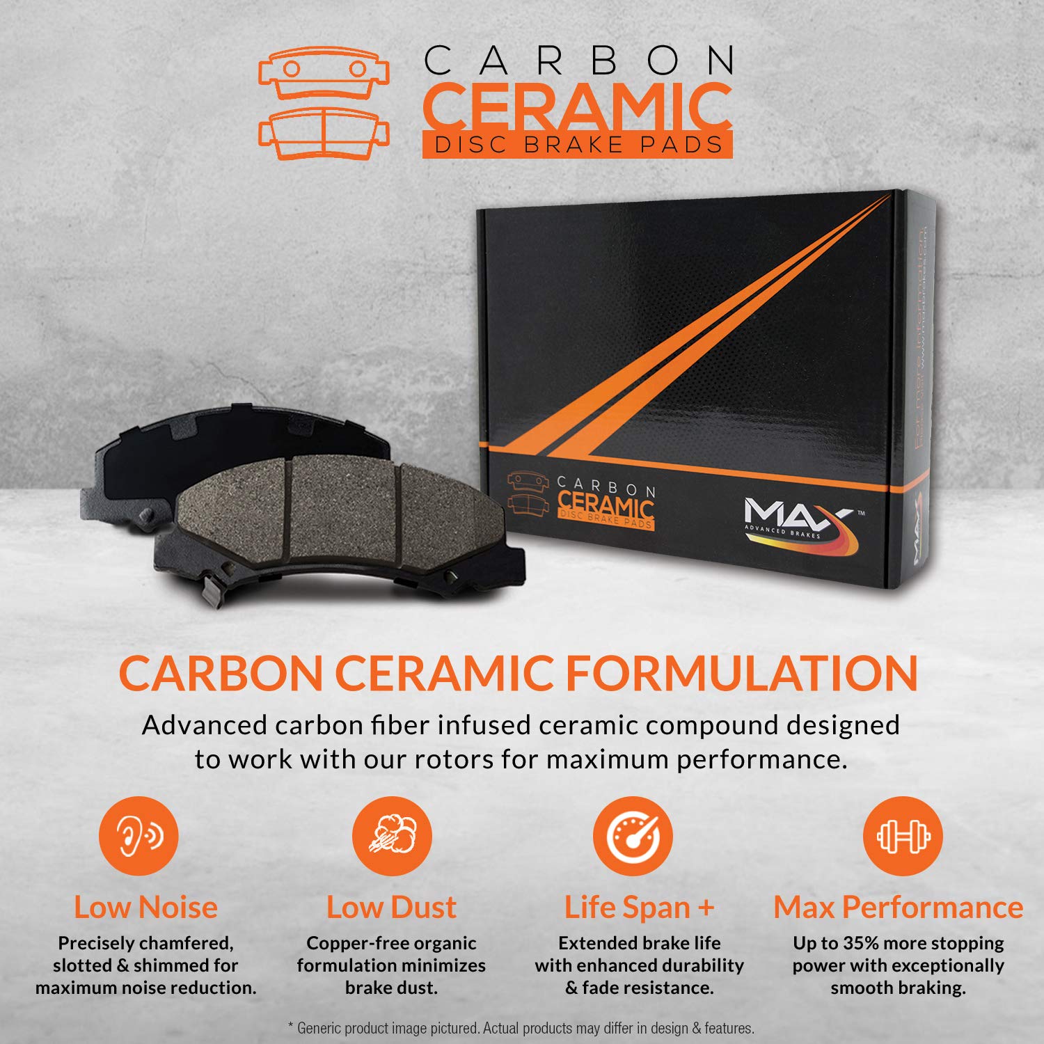 [Front + Rear] Max Brakes Premium Oe Rotors With Carbon Ceramic Pads Kt015243-1
