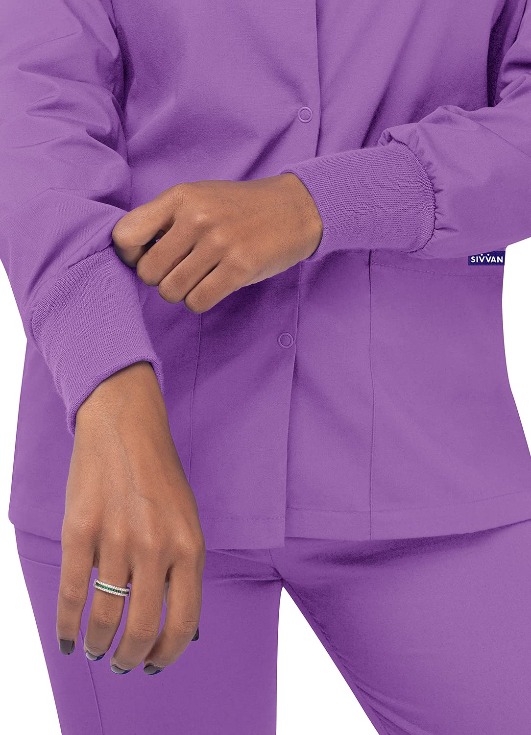 Sivvan Scrubs For Women - Front Snap Warm - Up Jacket - S8306 - Lavender - M