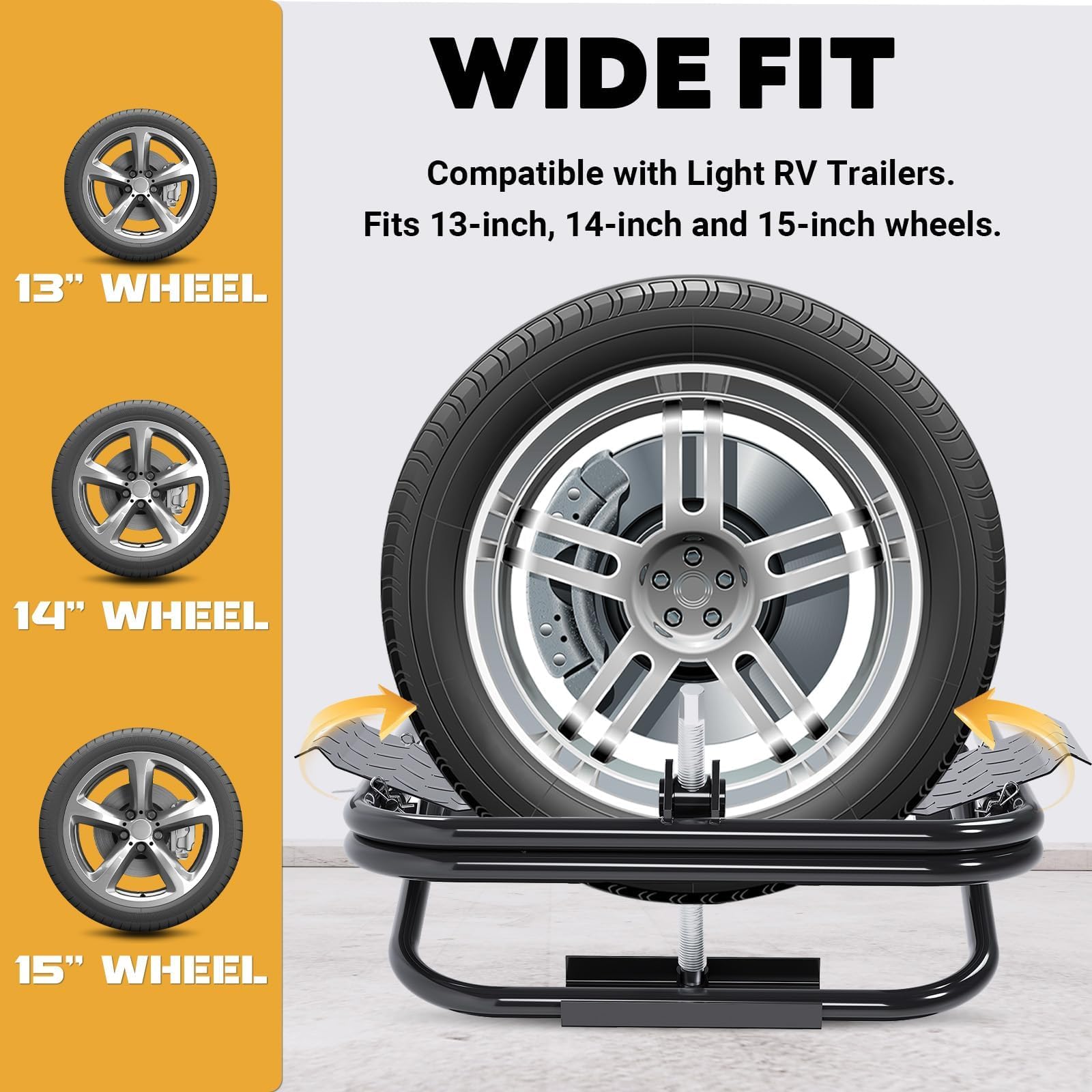 KUAFU Light Trailer Tire Leveler with Ratchet Wrench Compatible with Light RV Trailers Camper Van Truck Fits Most Trailers with