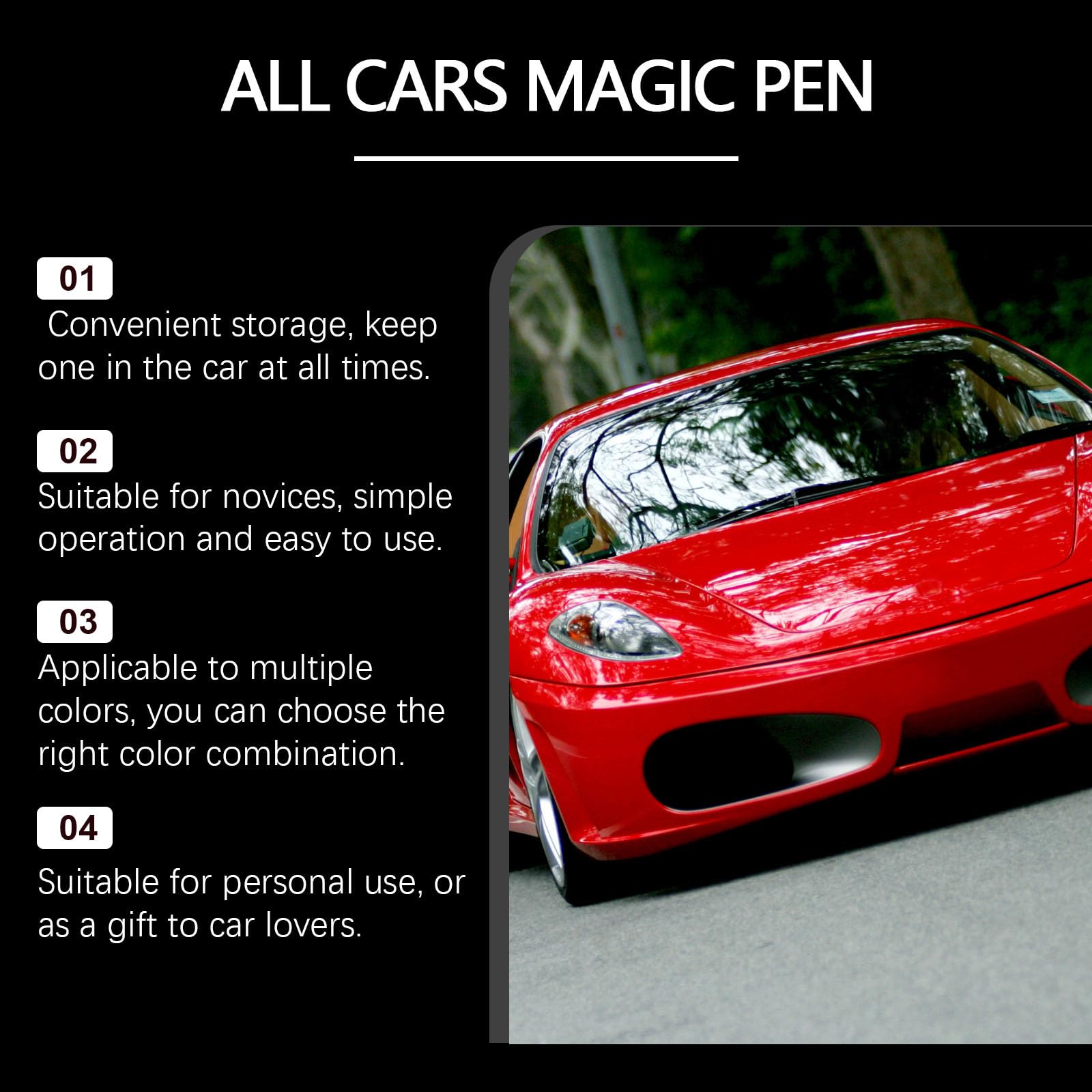 All Cars Magic Pen,Car Scratch Repair Pen Set, Magic Car Scratch Removal Pen,Quick Fix for Scratches and Paint Damage,Fits All C