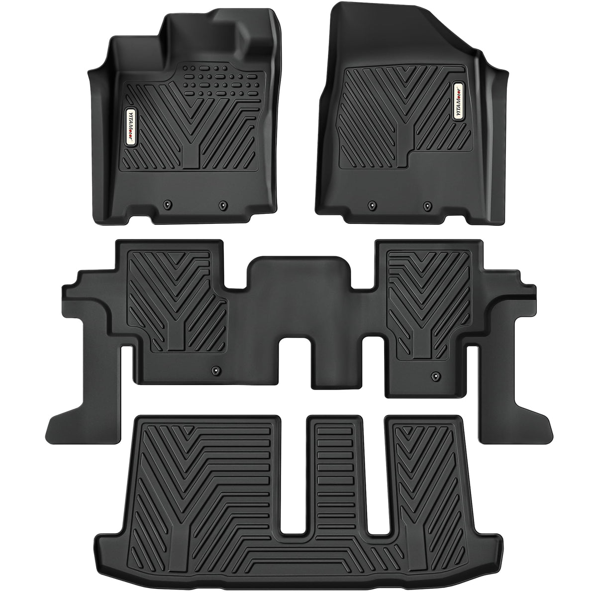 Yitamotor All Weather Floor Mats 3 Row Compatible With 2013-2020 Nissan Pathfinder/2013 Infiniti Jx35/2014-2020 Infiniti Qx60, U