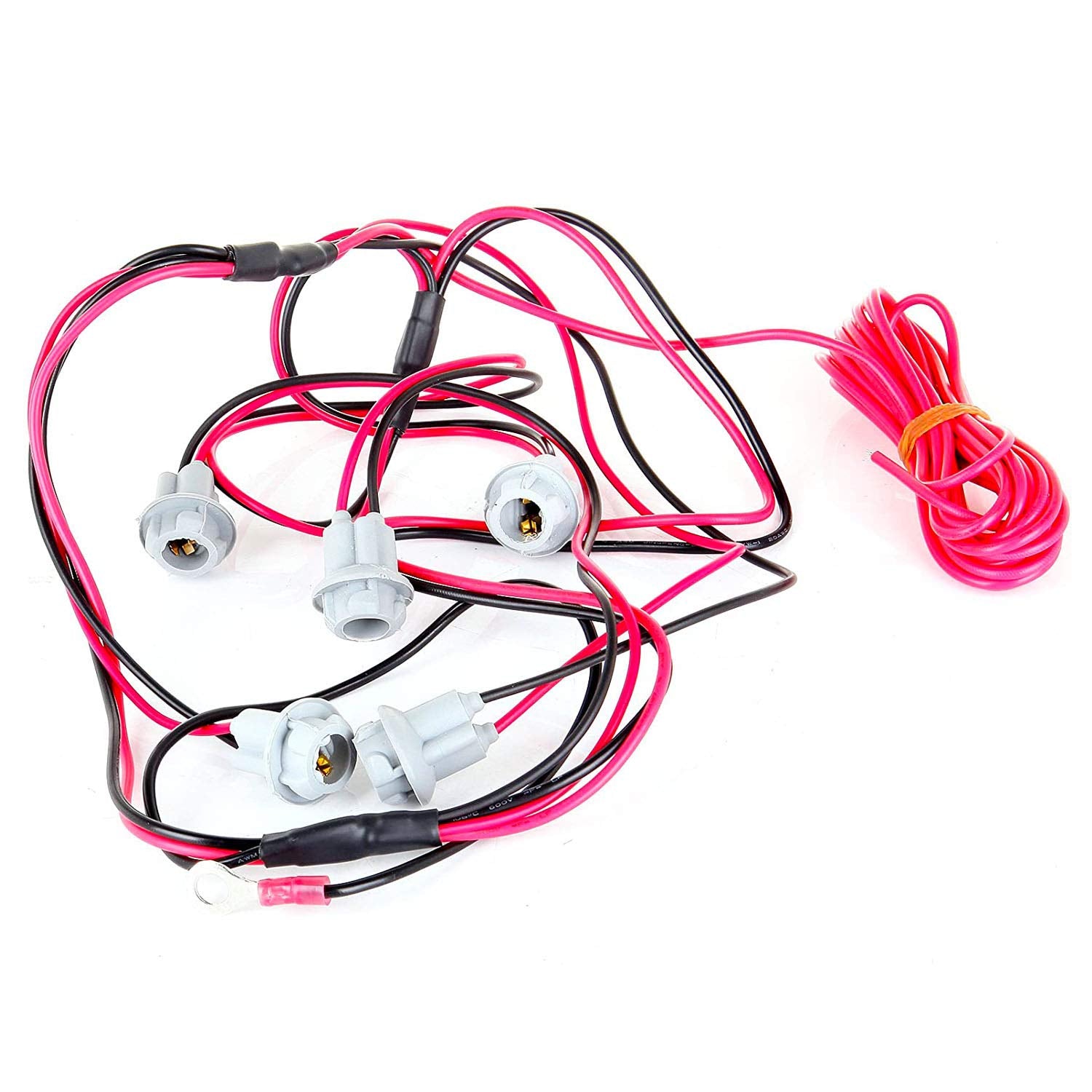 T10 W5W 194 Led Bulbs Sockets Pre-Wired Connector Wiring Wire Harness For Cab Marker Lights (Pack Of 5)