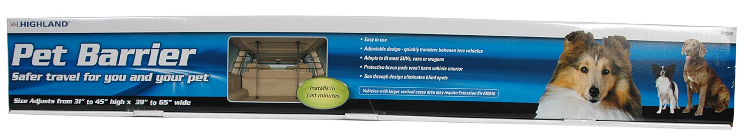 Highland 2004500 Black Universal Pet Barrier, Fully Adjustable Car Organizer