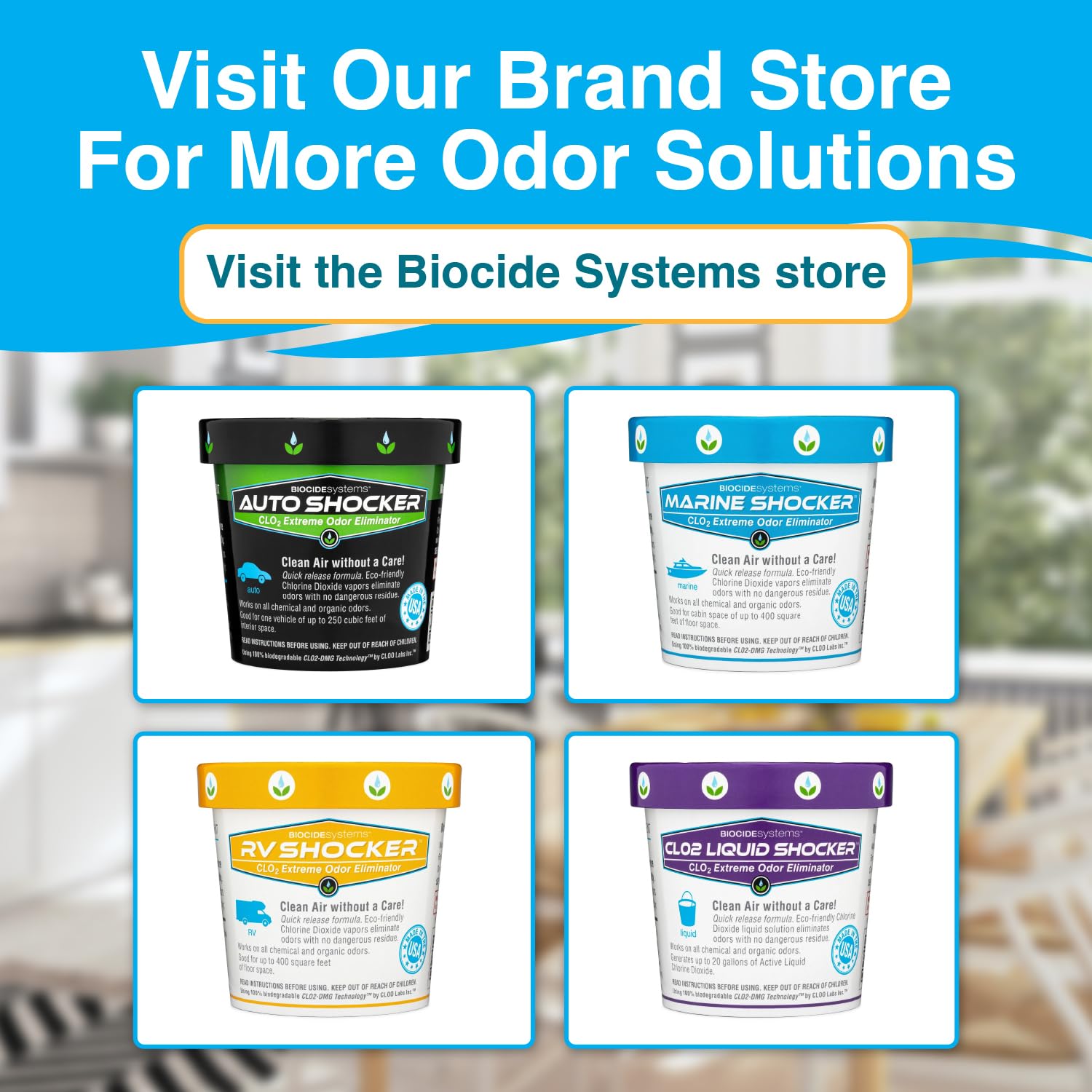 Biocide Systems Auto Shocker, Quick Release Car Odor Eliminator, Eco-Friendly Chlorine Dioxide Odor Bomb For Vehicle Interior Up To 250 Cubic Feet