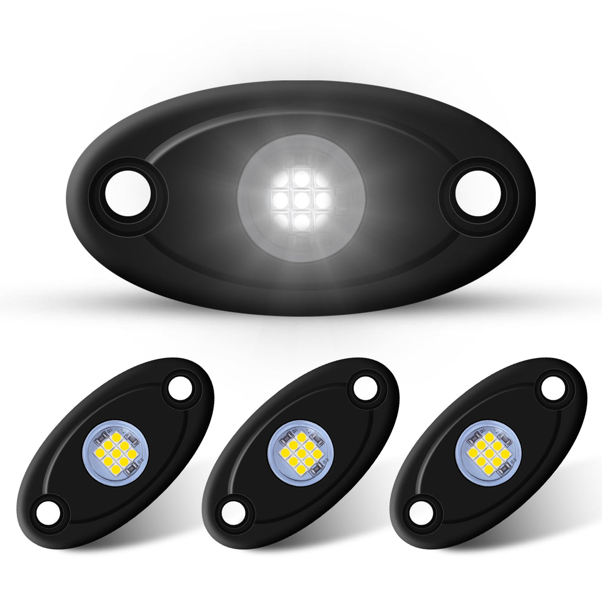 Ly8 4Pods Led Rock Lights White Led Neon Underglow Light For Car Truck Atv Utv Suv Boat Underbody Glow Trail Rig Lamp Waterproof
